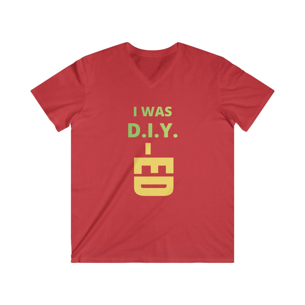 DIY-ED Graphic V-Neck Tee | 'I Was D.I.Y.' Novelty Shirt