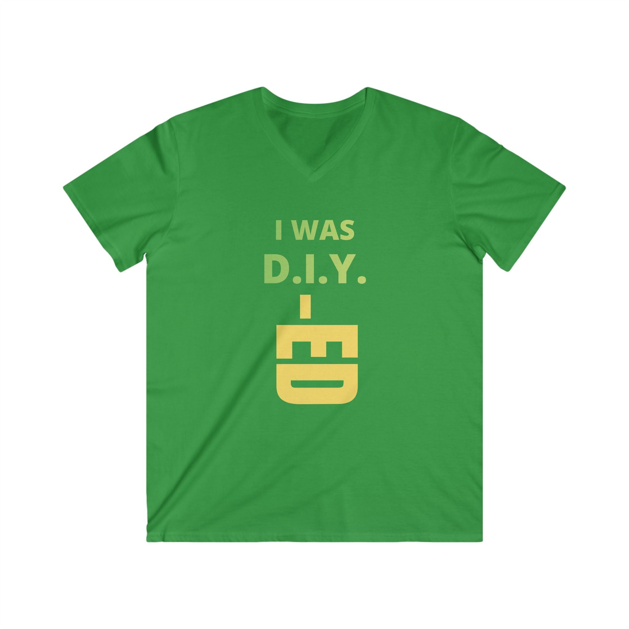 DIY-ED Graphic V-Neck Tee | 'I Was D.I.Y.' Novelty Shirt
