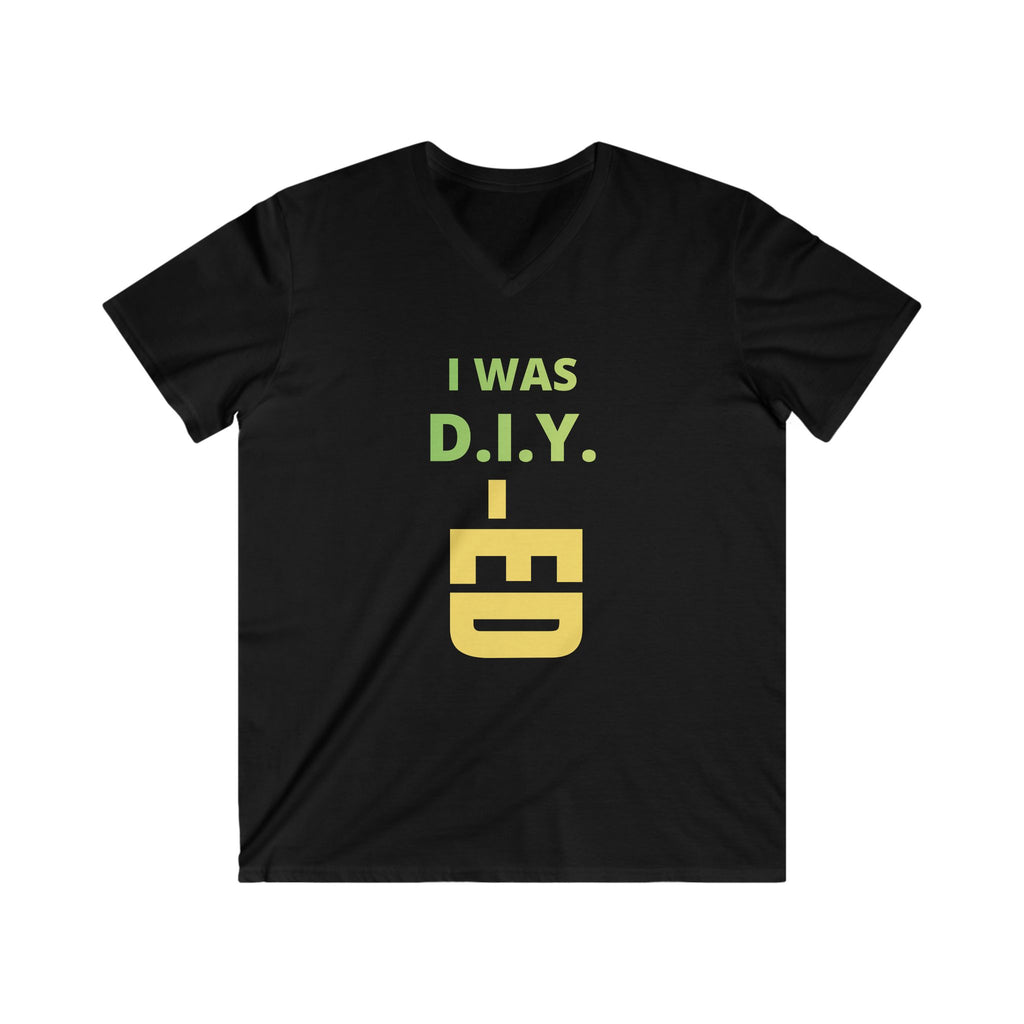 DIY-ED Graphic V-Neck Tee | 'I Was D.I.Y.' Novelty Shirt