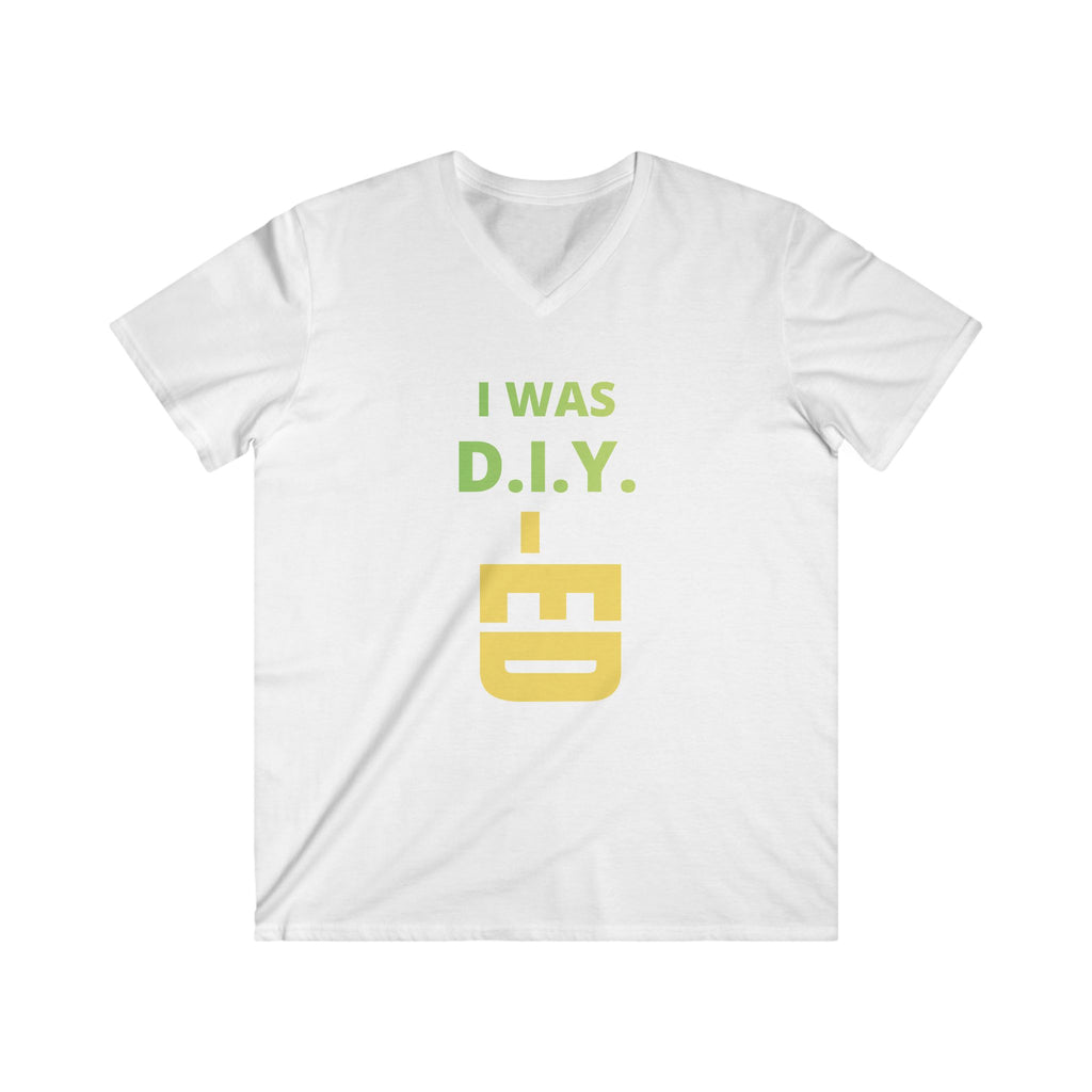DIY-ED Graphic V-Neck Tee | 'I Was D.I.Y.' Novelty Shirt