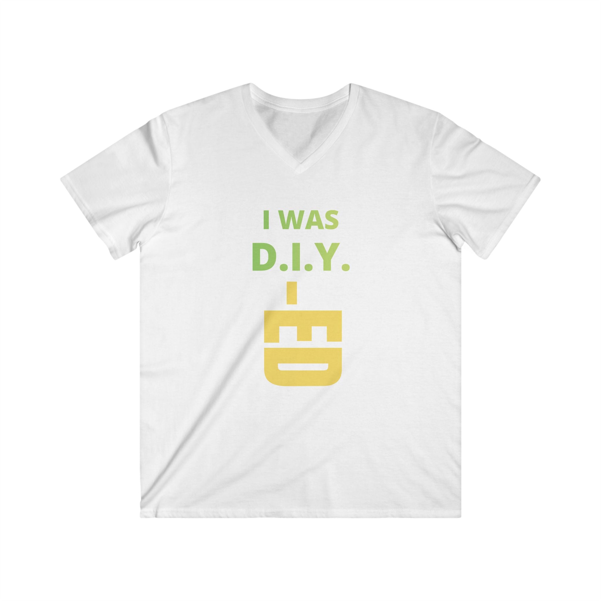 DIY-ED Graphic V-Neck Tee | 'I Was D.I.Y.' Novelty Shirt