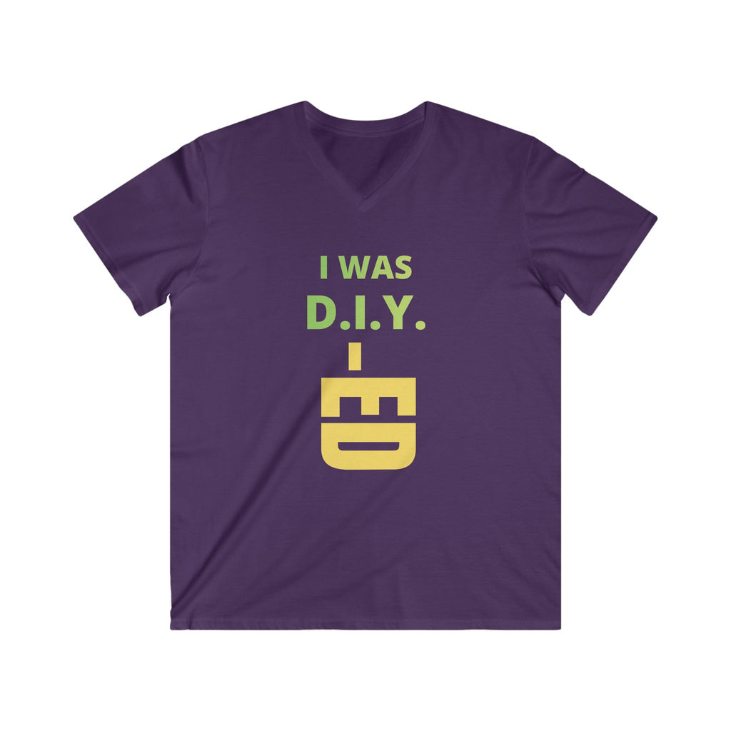 DIY-ED Graphic V-Neck Tee | 'I Was D.I.Y.' Novelty Shirt