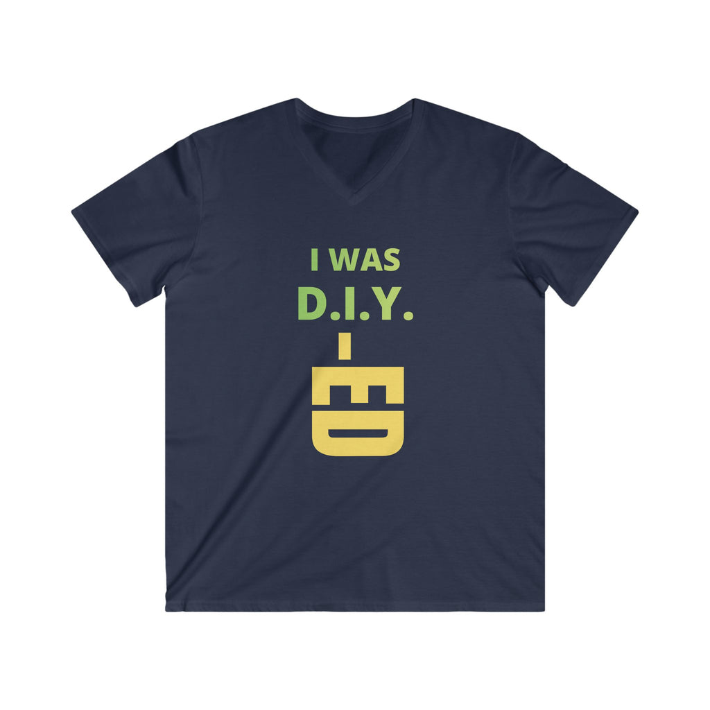 DIY-ED Graphic V-Neck Tee | 'I Was D.I.Y.' Novelty Shirt