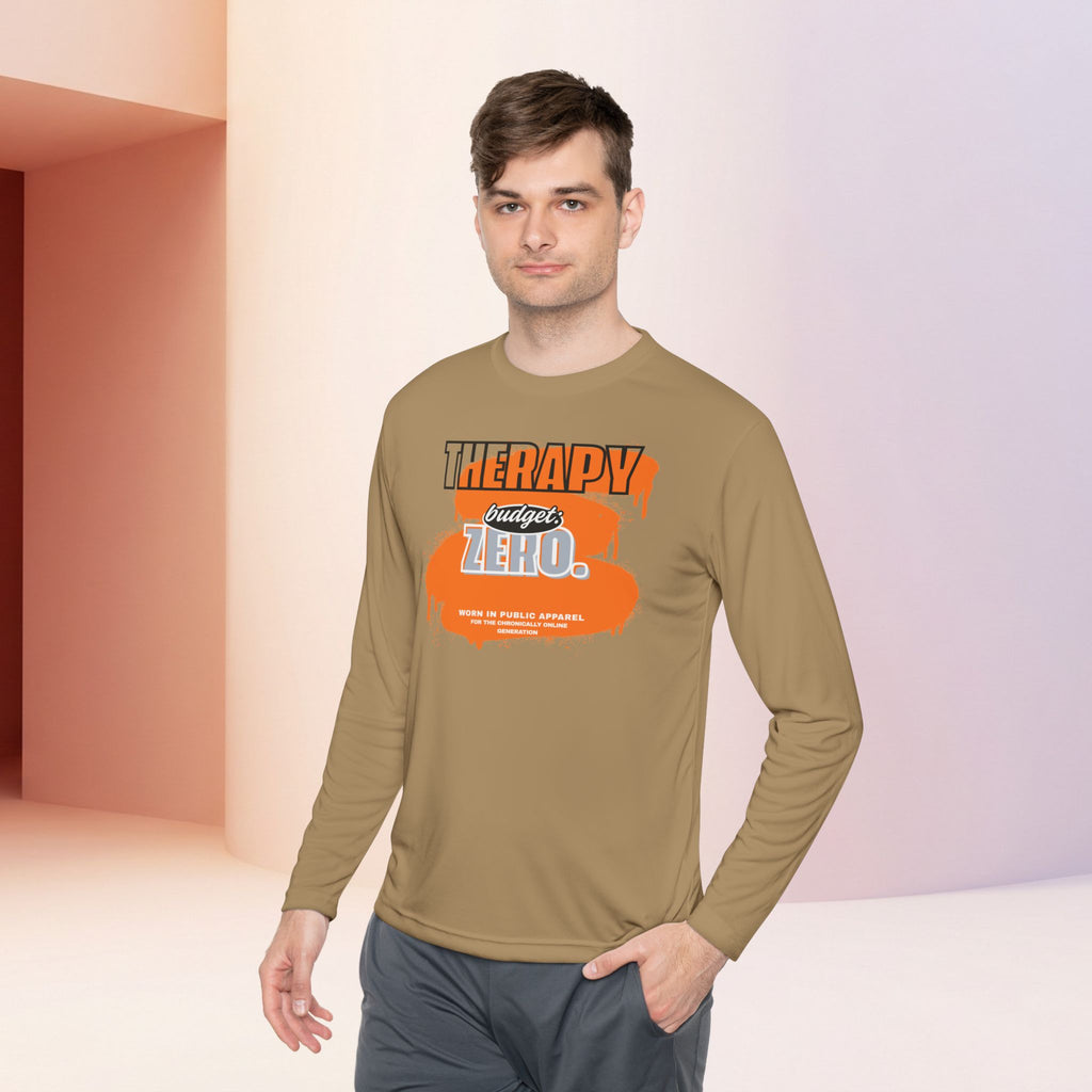Therapy Budget Zero Long Sleeve Tee | Funny Mental Health Humor Shirt