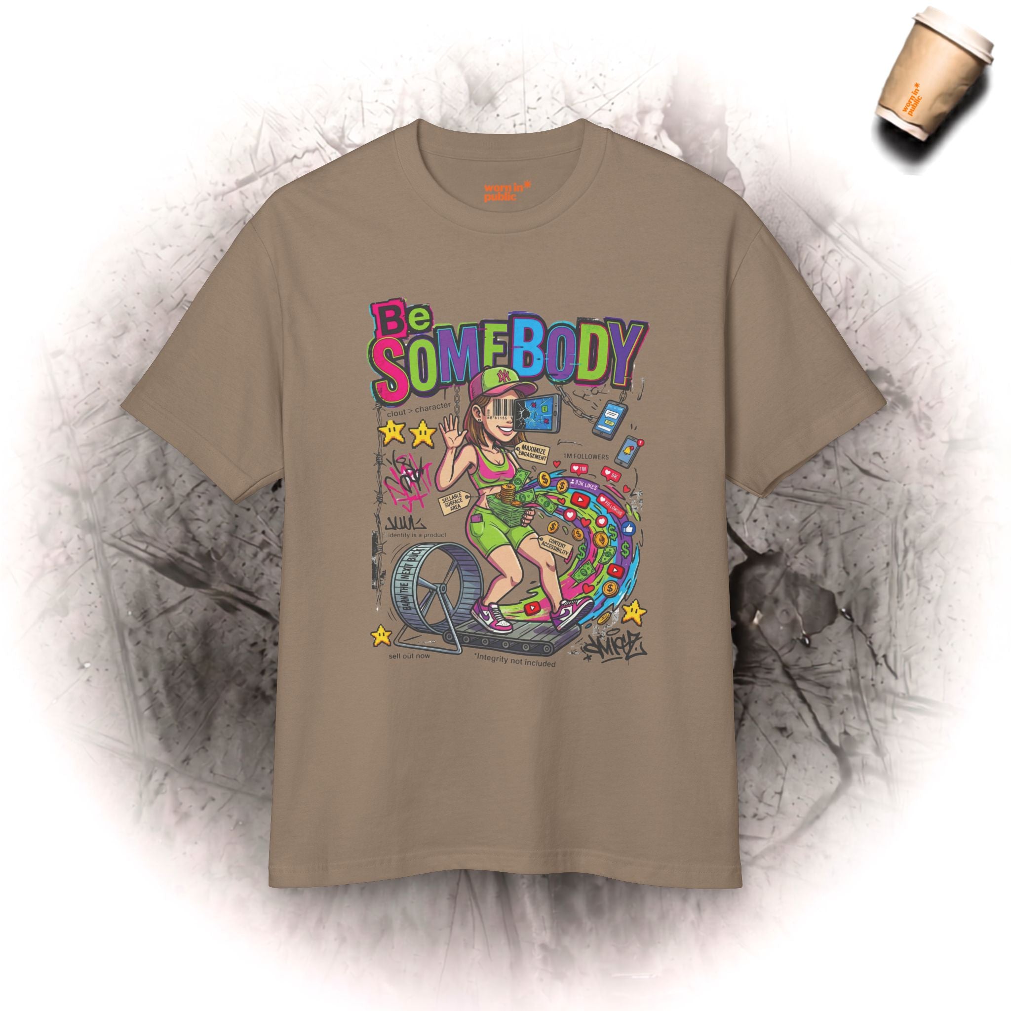 Sei Jemand | Sarkastisches Cartoon-T-Shirt für Damen im Vintage-Stil