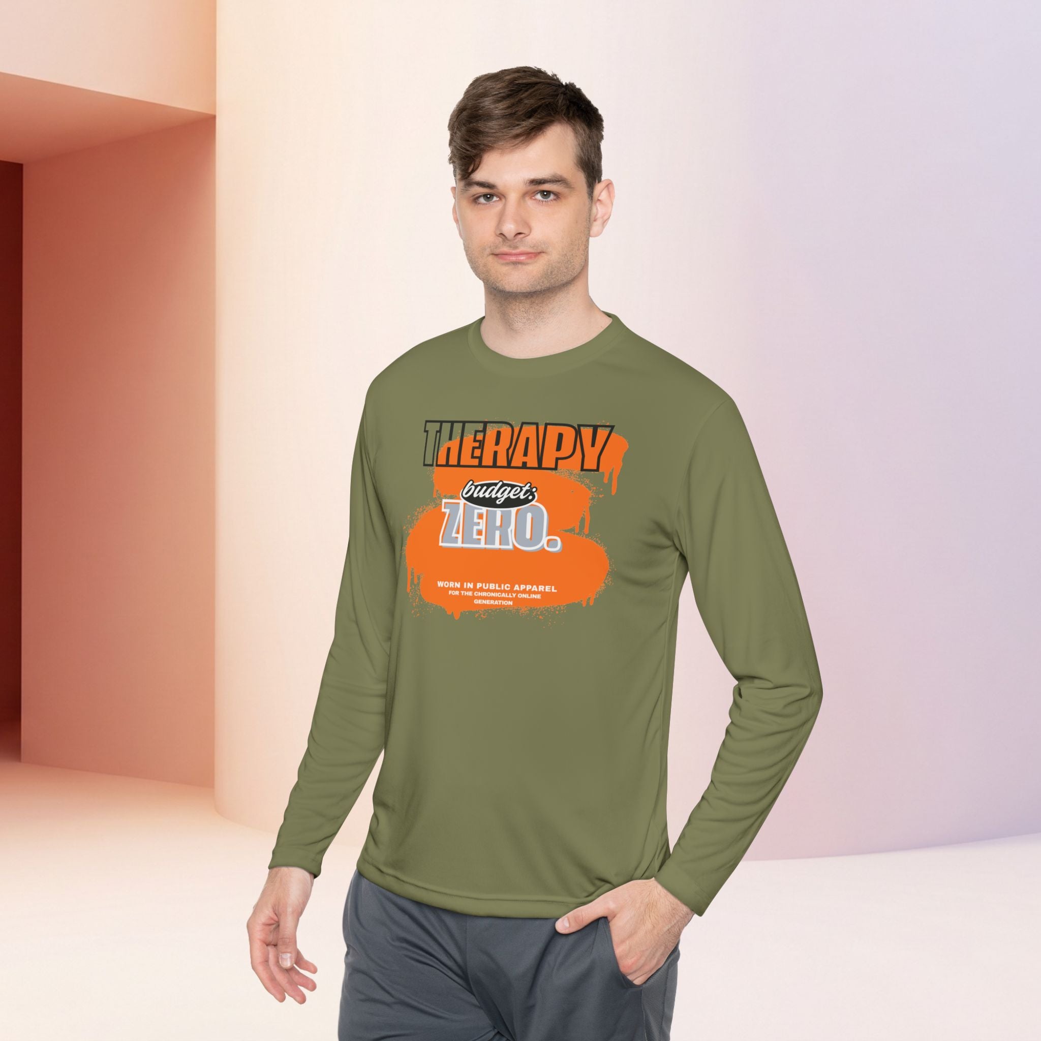 Therapy Budget Zero Long Sleeve Tee | Funny Mental Health Humor Shirt