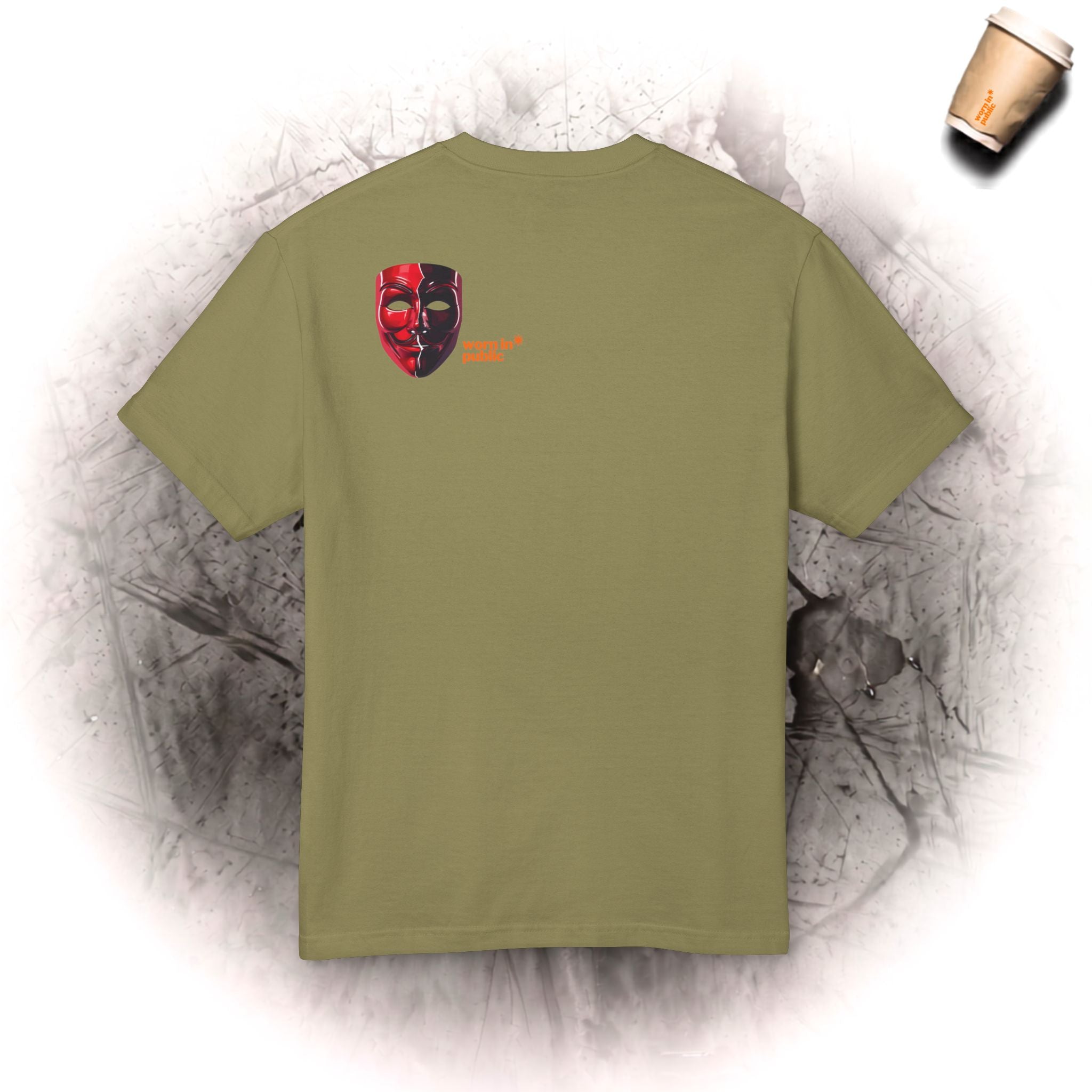 Hypocrisy Is Enemy Graphic Tee — Red Mask Statement T-Shirt