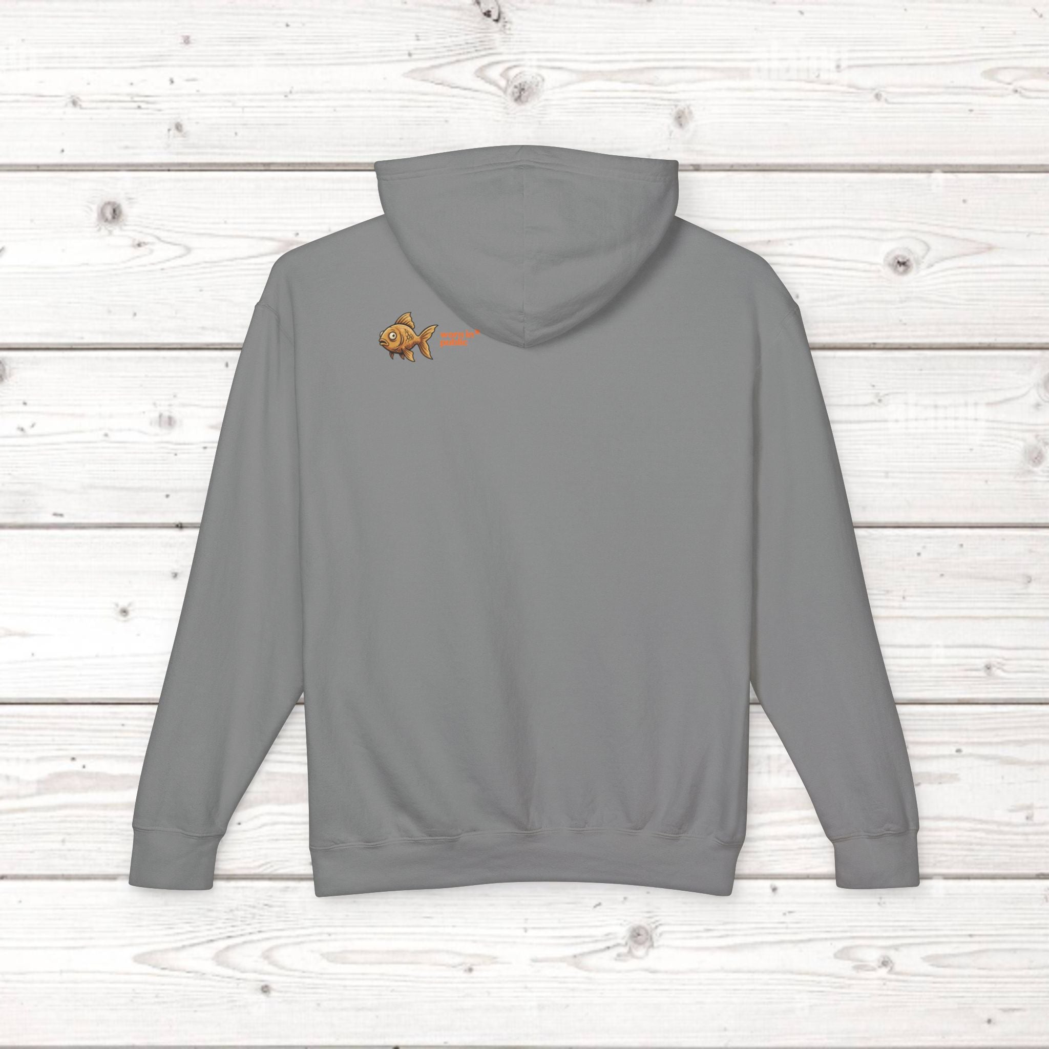 Fish Brain Substitution Plan Hoodie — Vintage Unisex Surreal Graphic Pullover