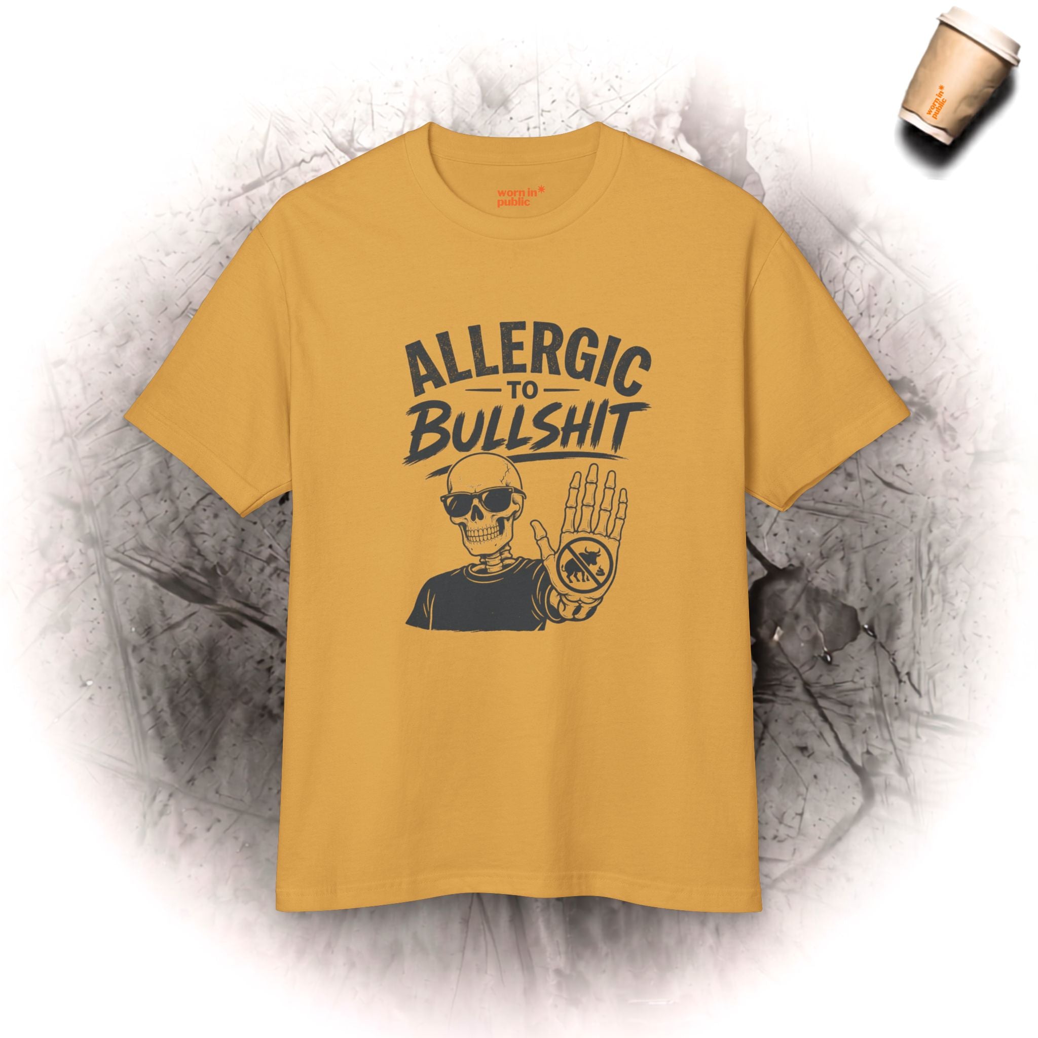 Allergic to Bullshit Unisex Tee — Graphic Skull Hand Tee