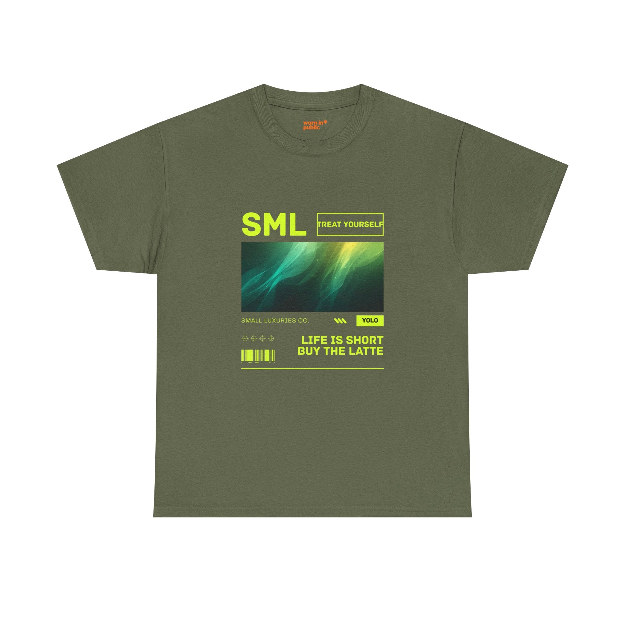 Luxuries of Life Neon Abstract Wave T-Shirt | Barcode Graphic Tee