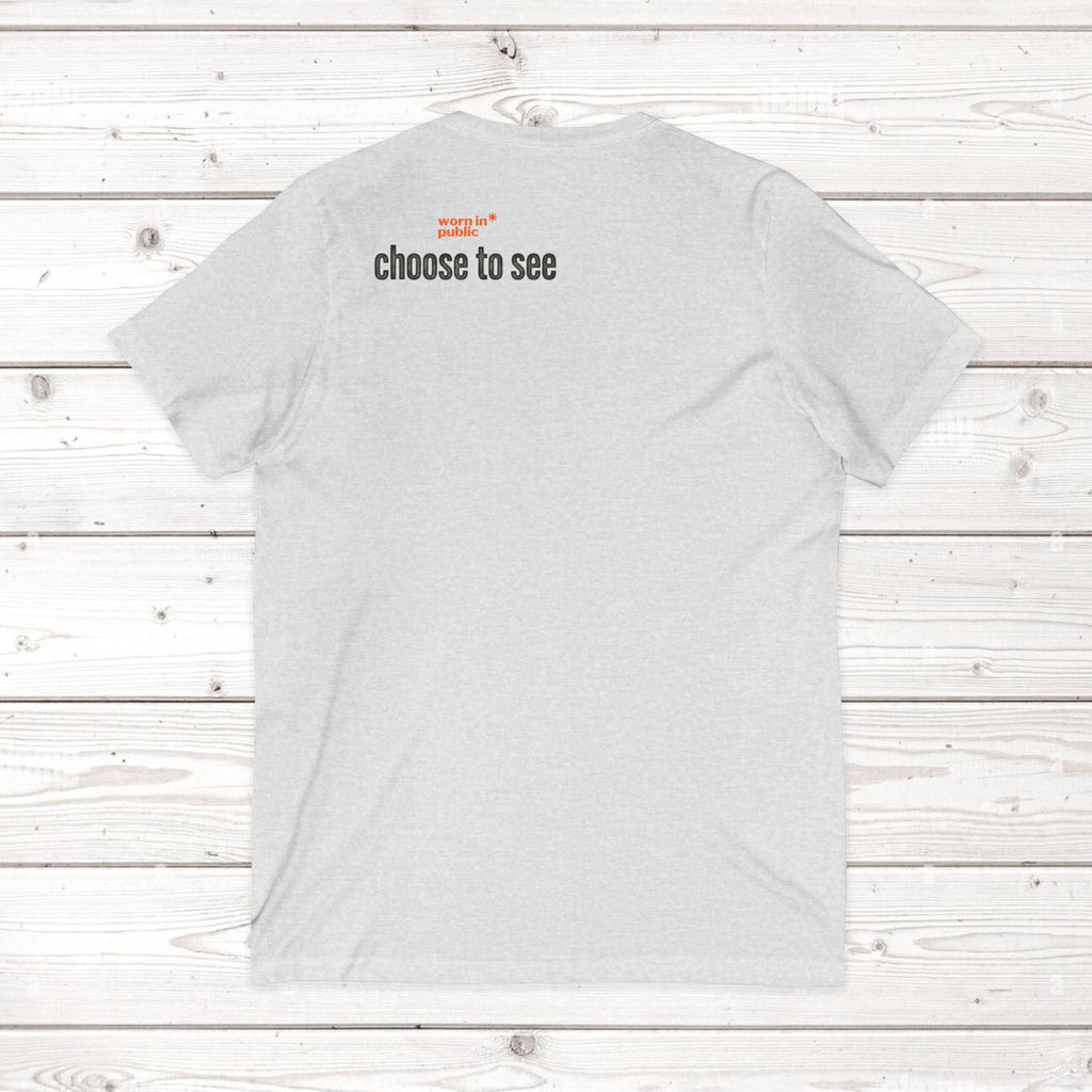 Brain User or Abuser Mens V-Neck Tee — Choose to See Graphic Awareness Shirt