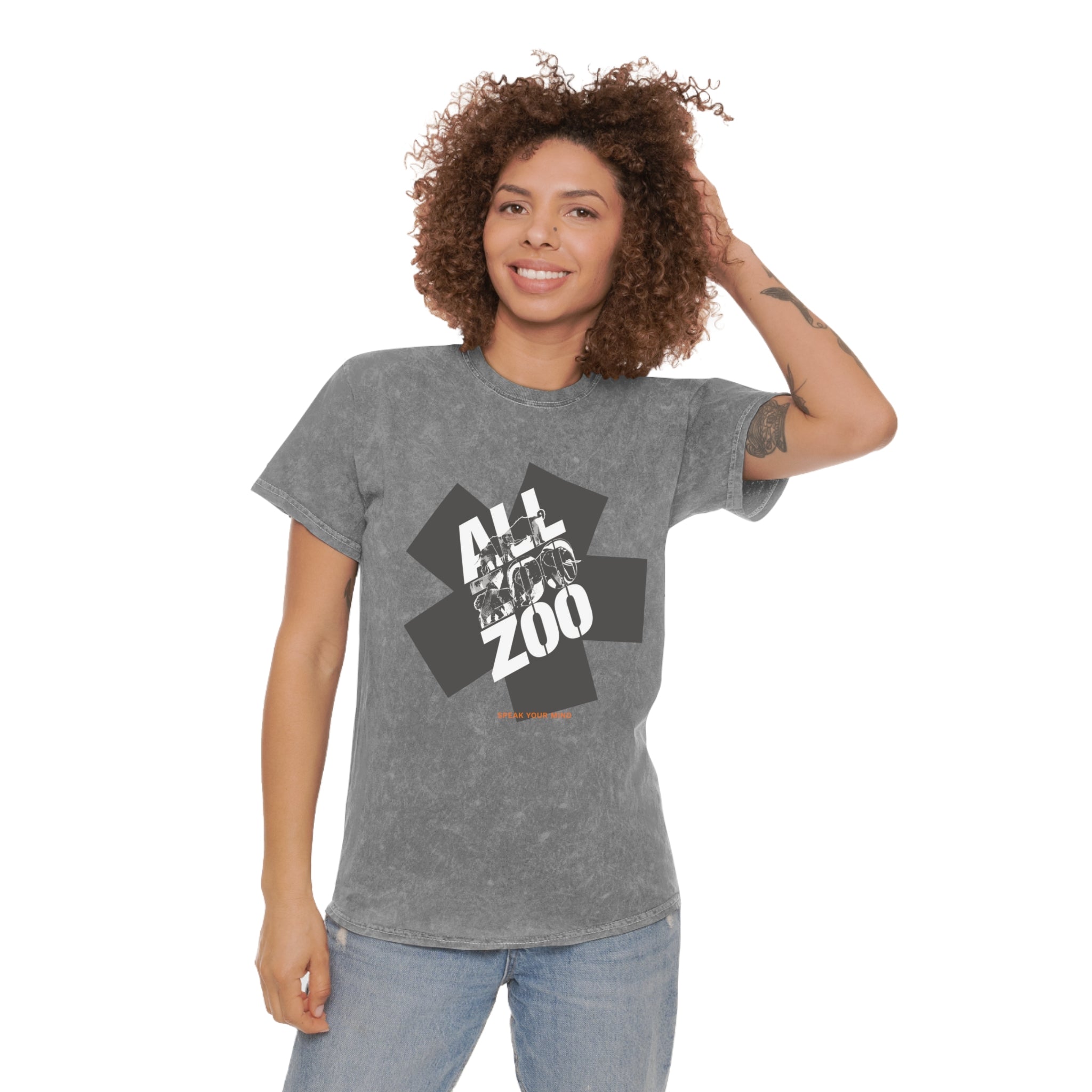 All Zoo Graphic Premium Mineral Wash T-Shirt | Vintage Washed Animal Graphic Tee