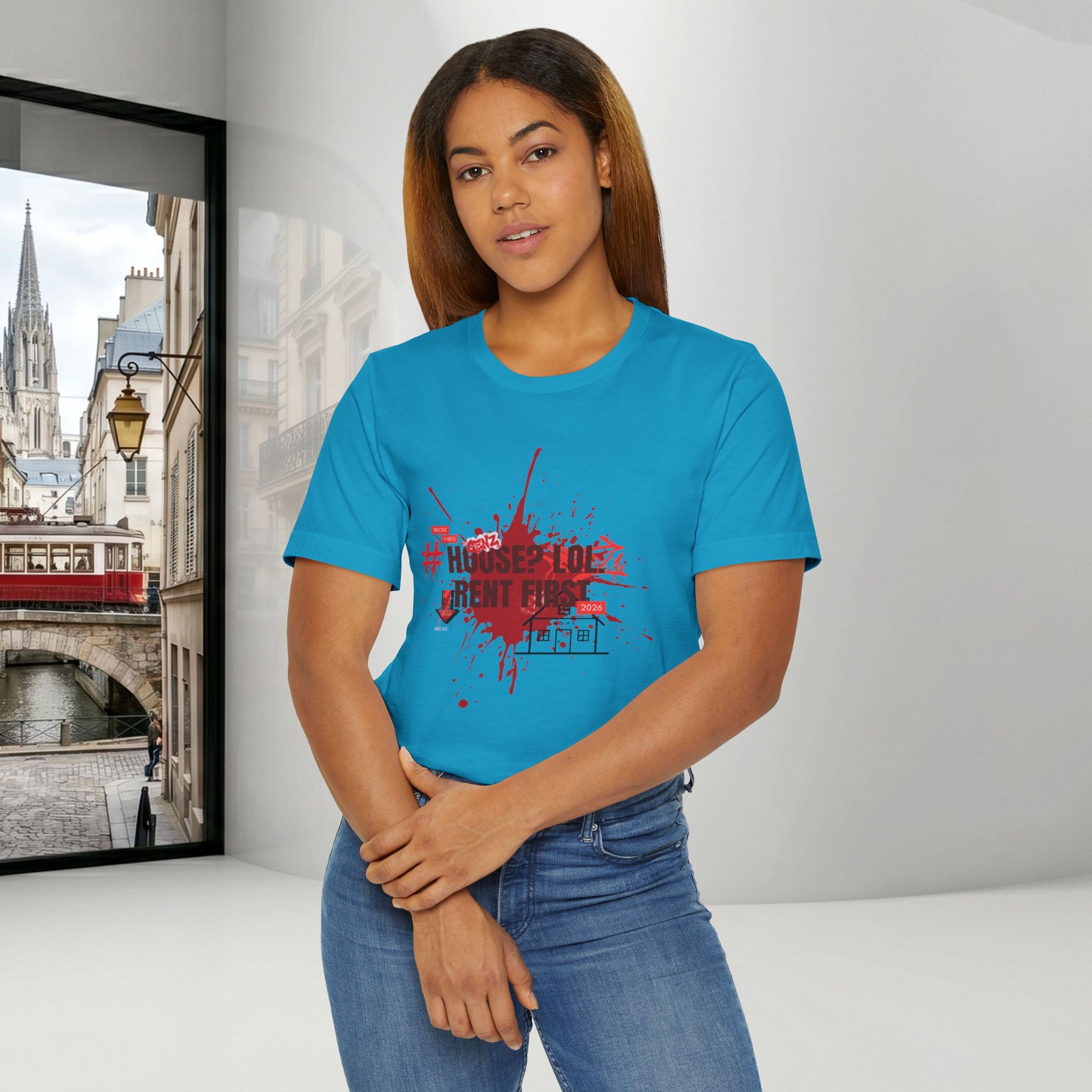No House Only Rent Sarcastic GenZ T-Shirt | Funny Millennial Humor Tee