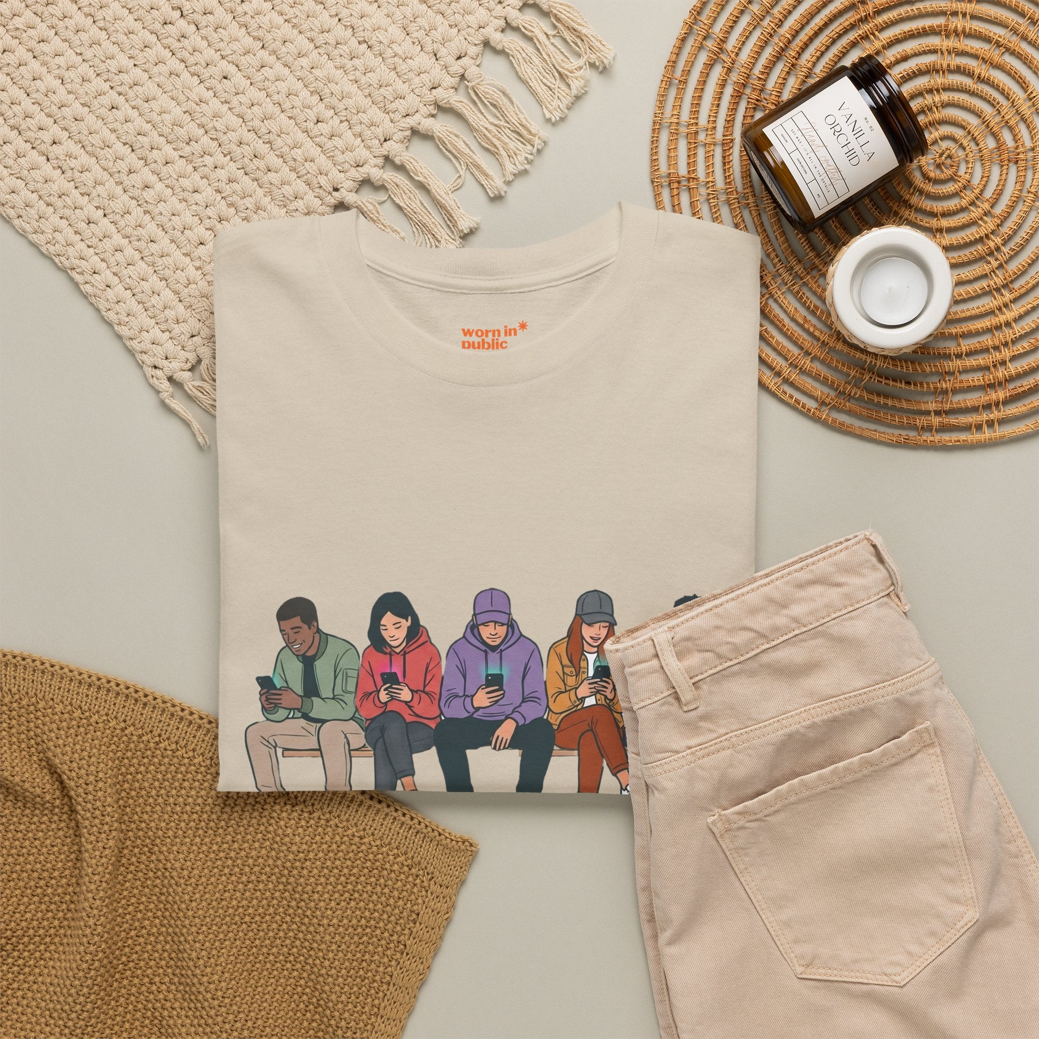 Connected Friends Graphic Tee – Casual Unisex Crewneck Shirt