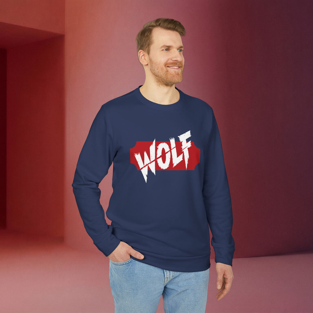 For a Wolf Crewneck Sweatshirt | Red Graphic Fleece Pullover