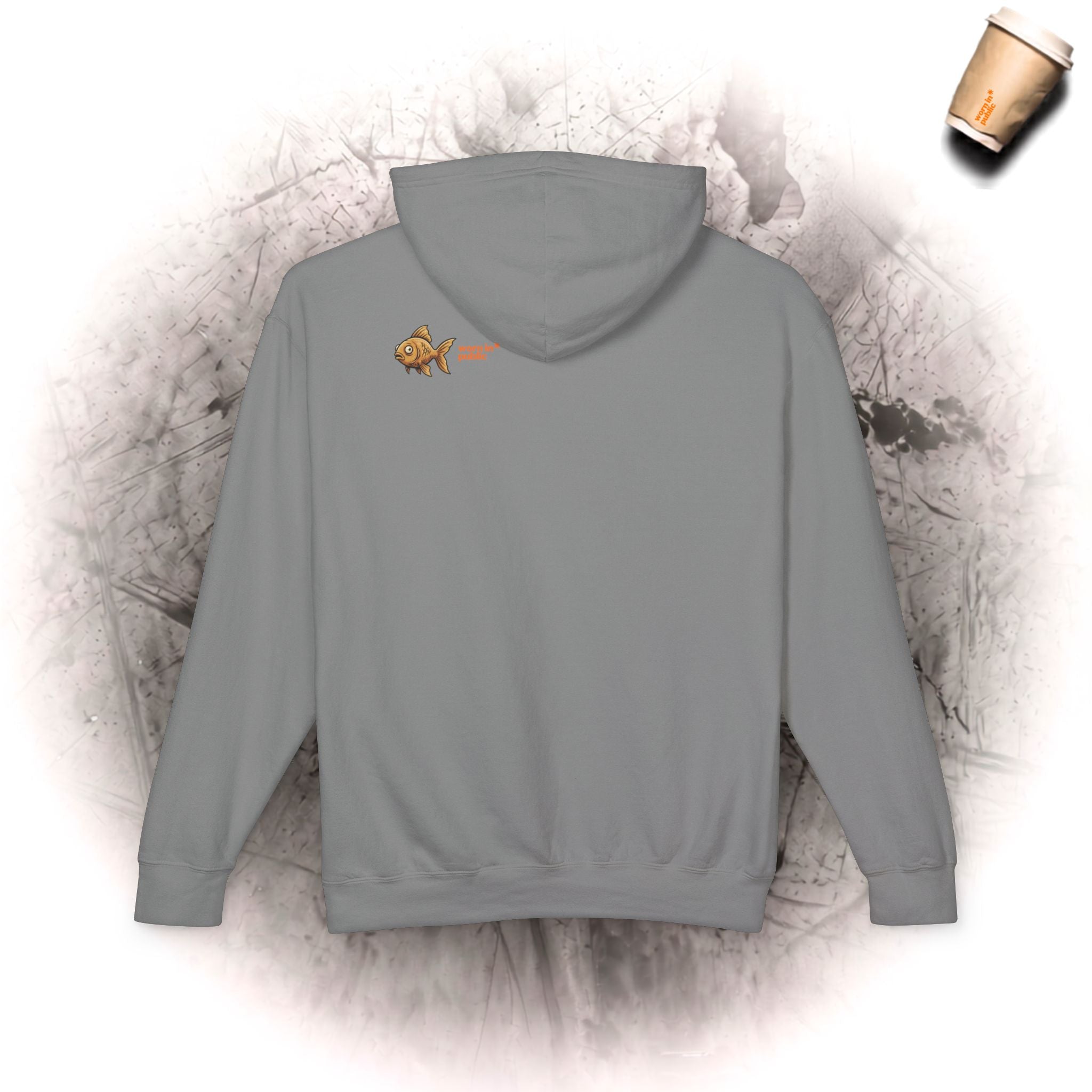 Kapuzenpullover „Fischhirn-Ersatzplan“ – Vintage Unisex Surrealistisches Grafik-Sweatshirt