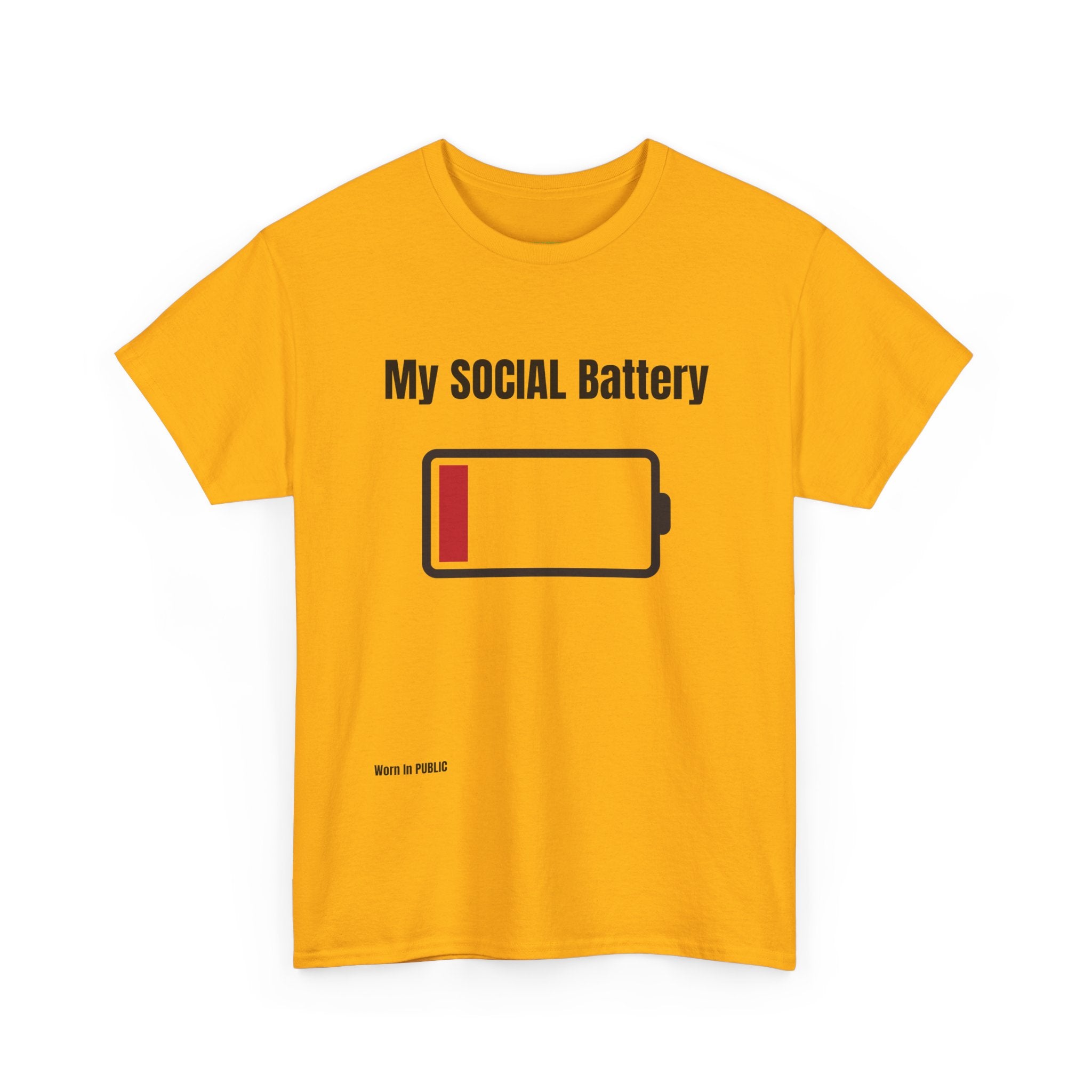 Low Battery Social Battery T-Shirt | Funny Introvert Graphic Tee