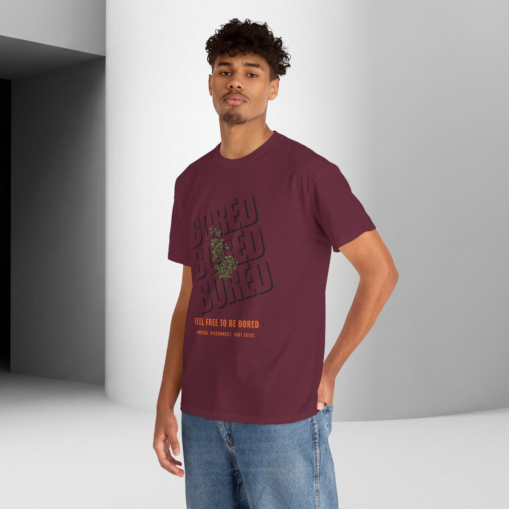 Unisex Botanical Tee — "Feel Free to Be Bored" Graphic T-Shirt