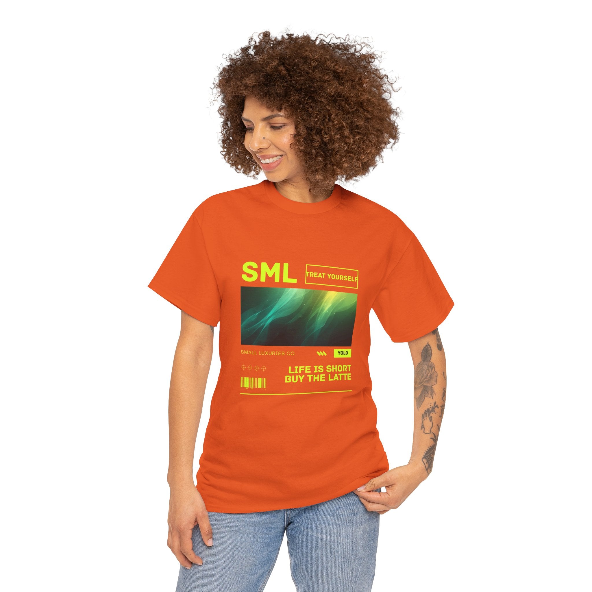 Luxuries of Life Neon Abstract Wave T-Shirt | Barcode Graphic Tee