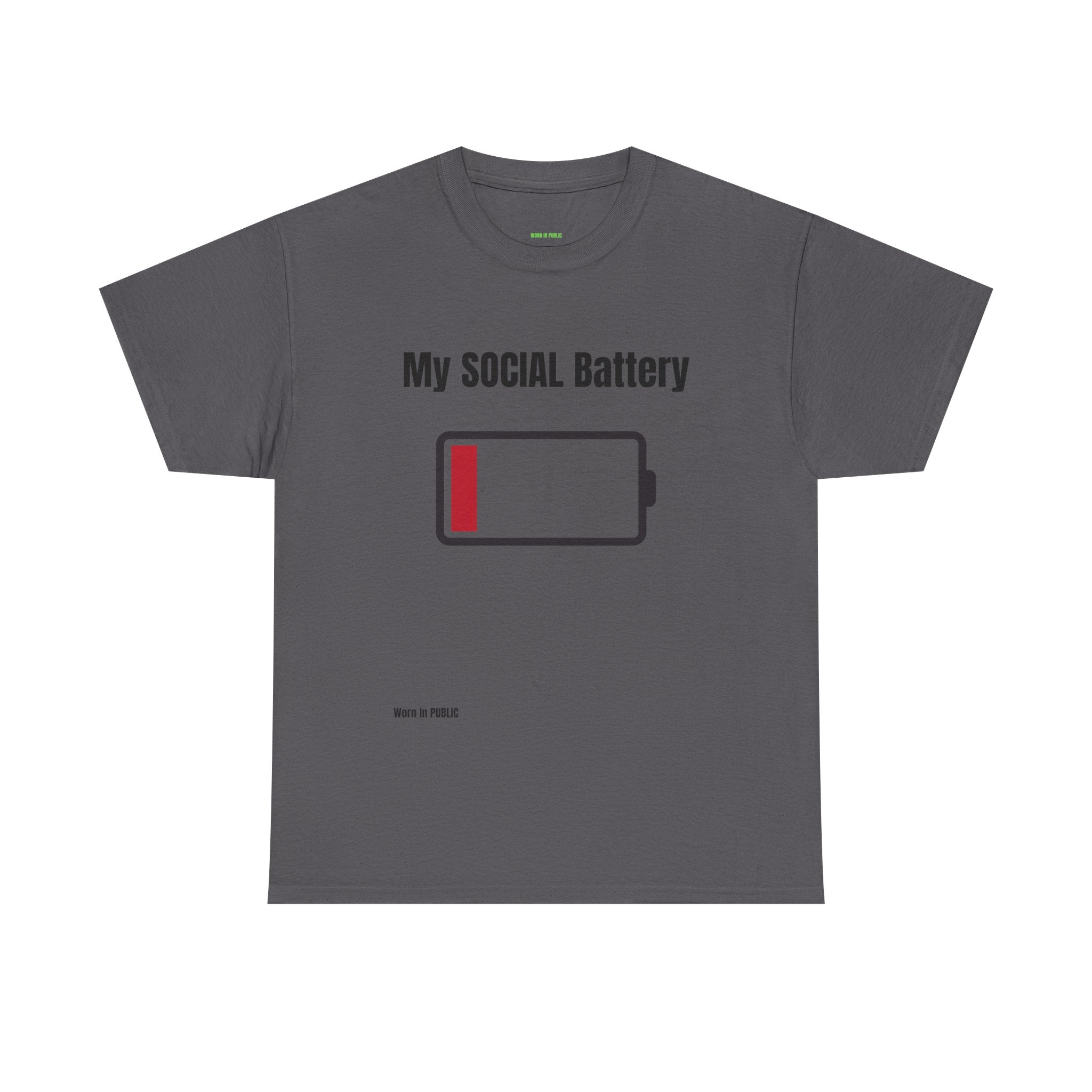 Low Battery Social Battery T-Shirt | Funny Introvert Graphic Tee