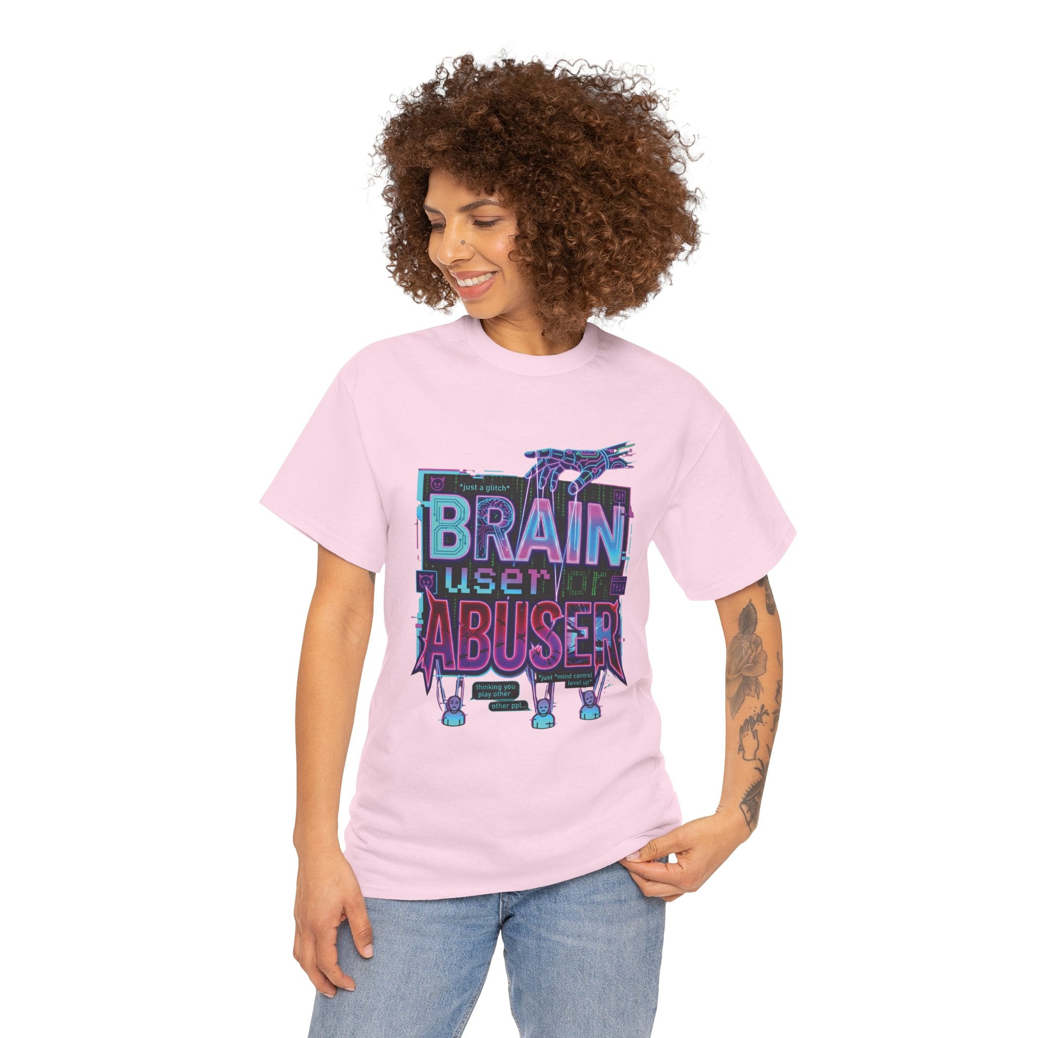 Brain User or Abuser GEN Z Unisex Tee — Retro Cyberpunk "Use Your Brain" Graphic T-Shirt