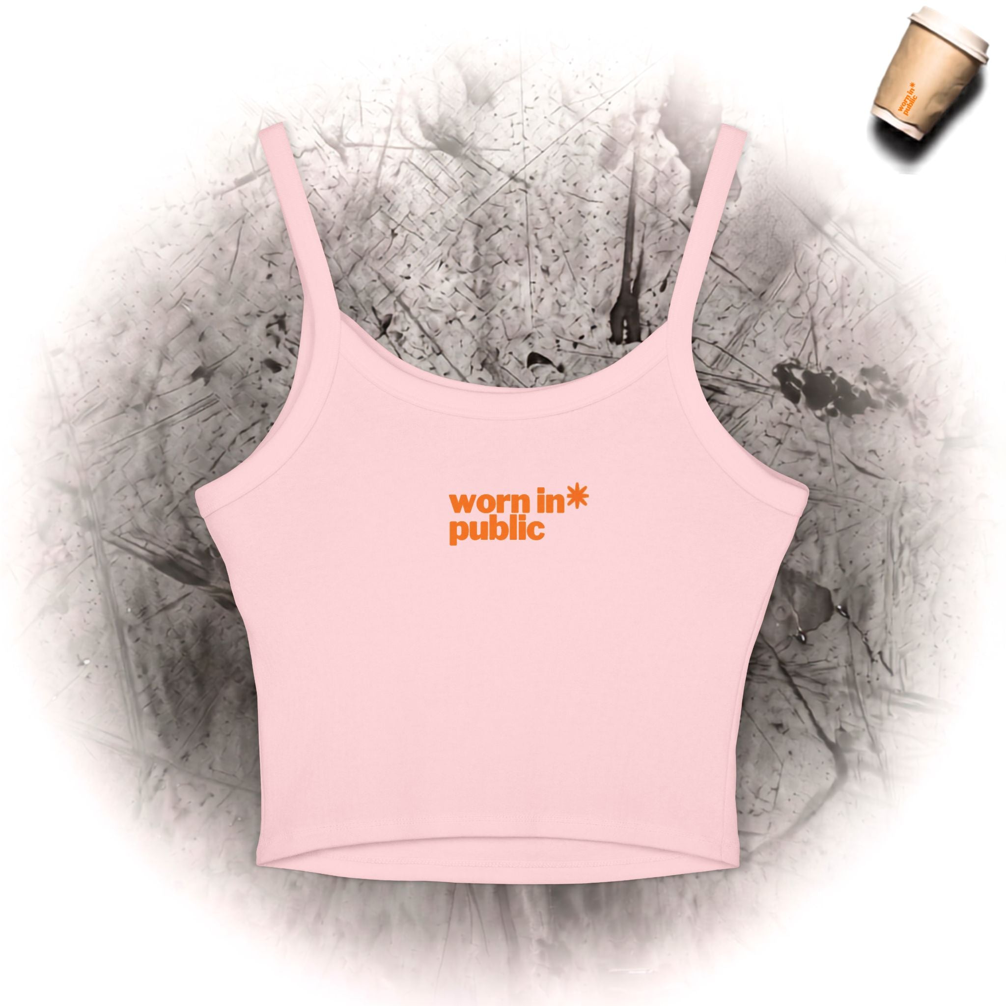 Kein Filter hier Spaghettiträger-Tanktop | Bunter Blasen-Schriftzug-Slogan