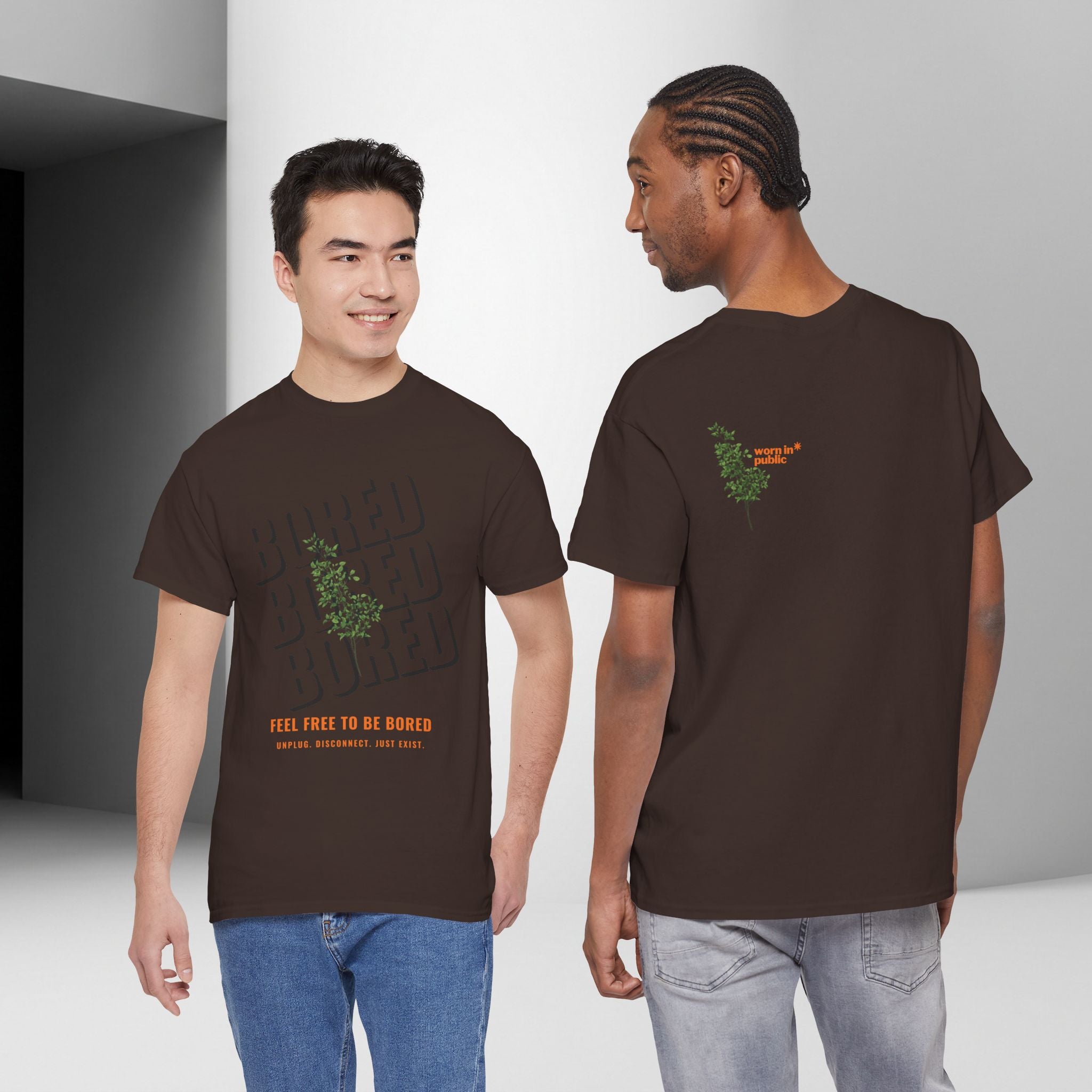 Unisex Botanical Tee — "Feel Free to Be Bored" Graphic T-Shirt