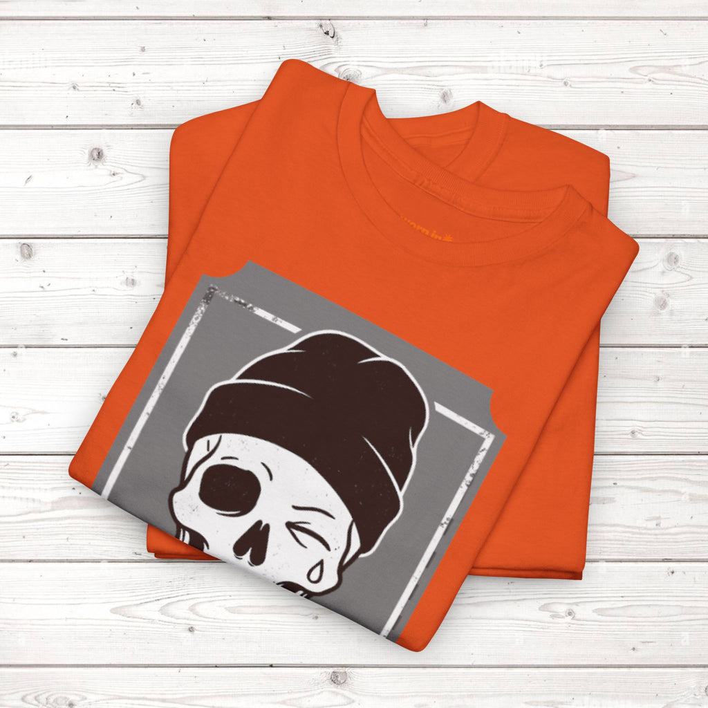 Too Tired To Care Skull T-Shirt | Funny Sarcastic Graphic Tee for the Exhausted