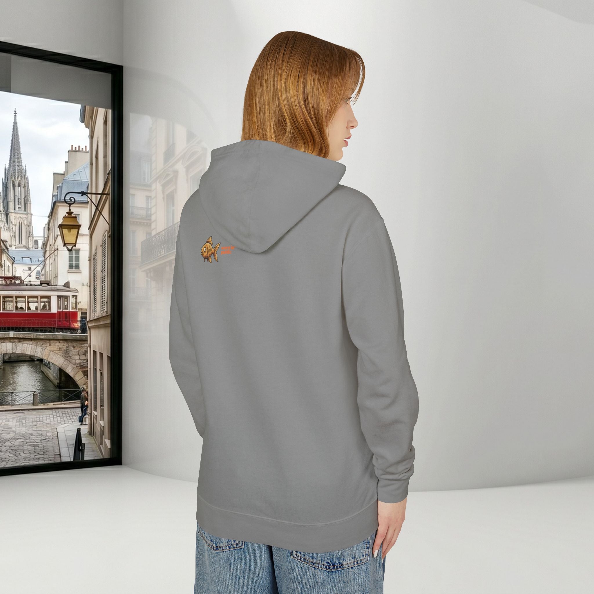Fish Brain Substitution Plan Hoodie — Vintage Unisex Surreal Graphic Pullover