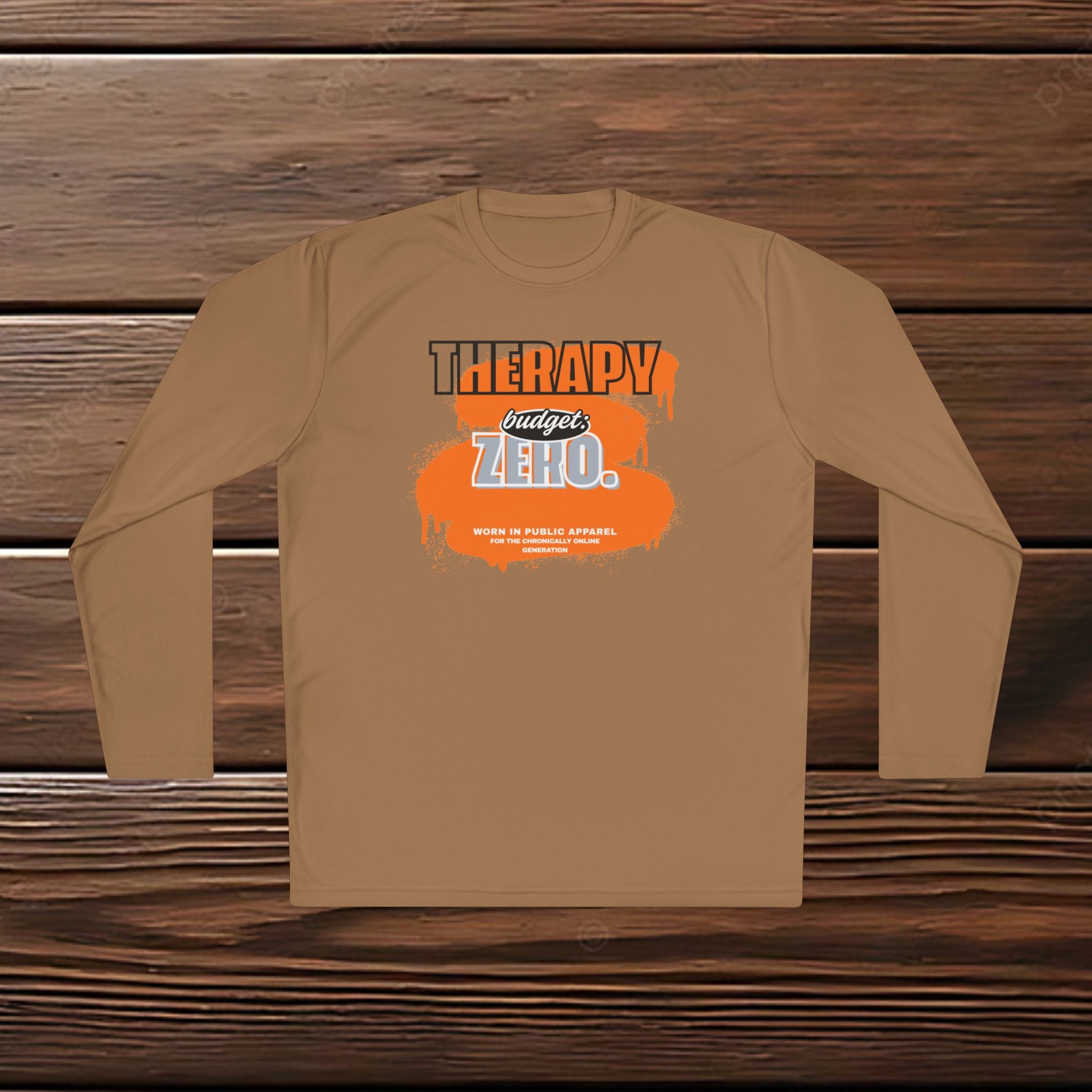 Therapy Budget Zero Long Sleeve Tee | Funny Mental Health Humor Shirt
