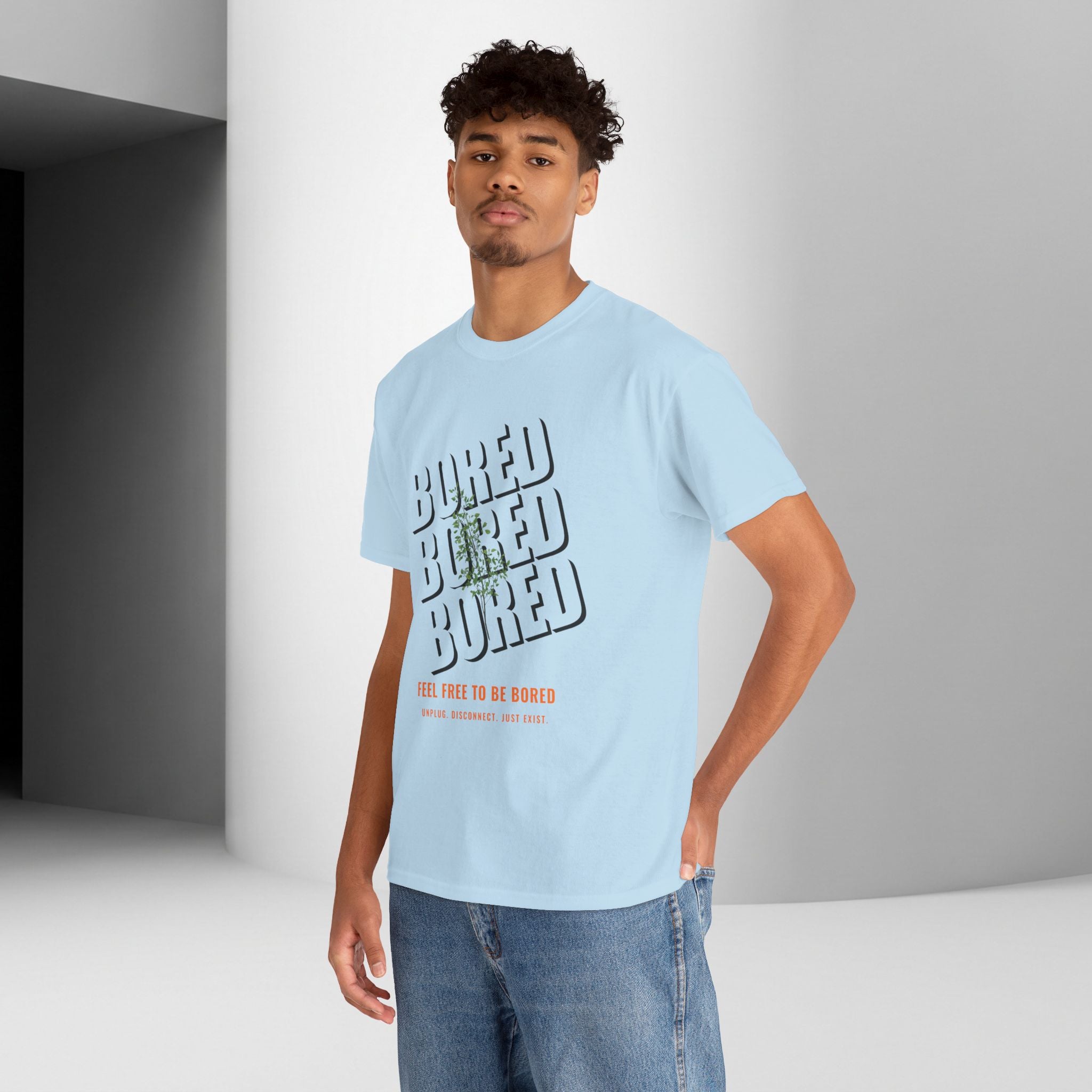 Unisex Botanical Tee — "Feel Free to Be Bored" Graphic T-Shirt