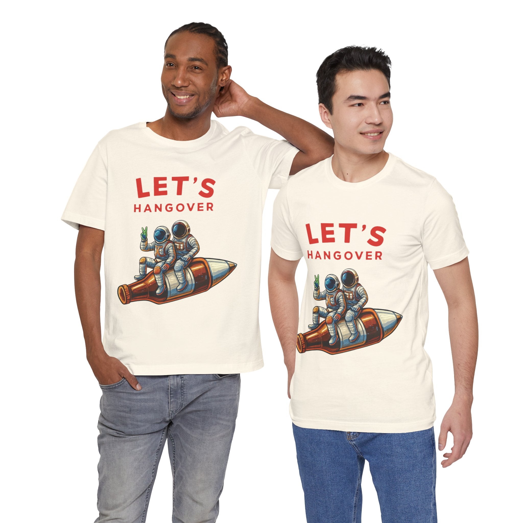 Let's Hangover Astronaut T-Shirt | Funny Space Beer Drinking Graphic Tee