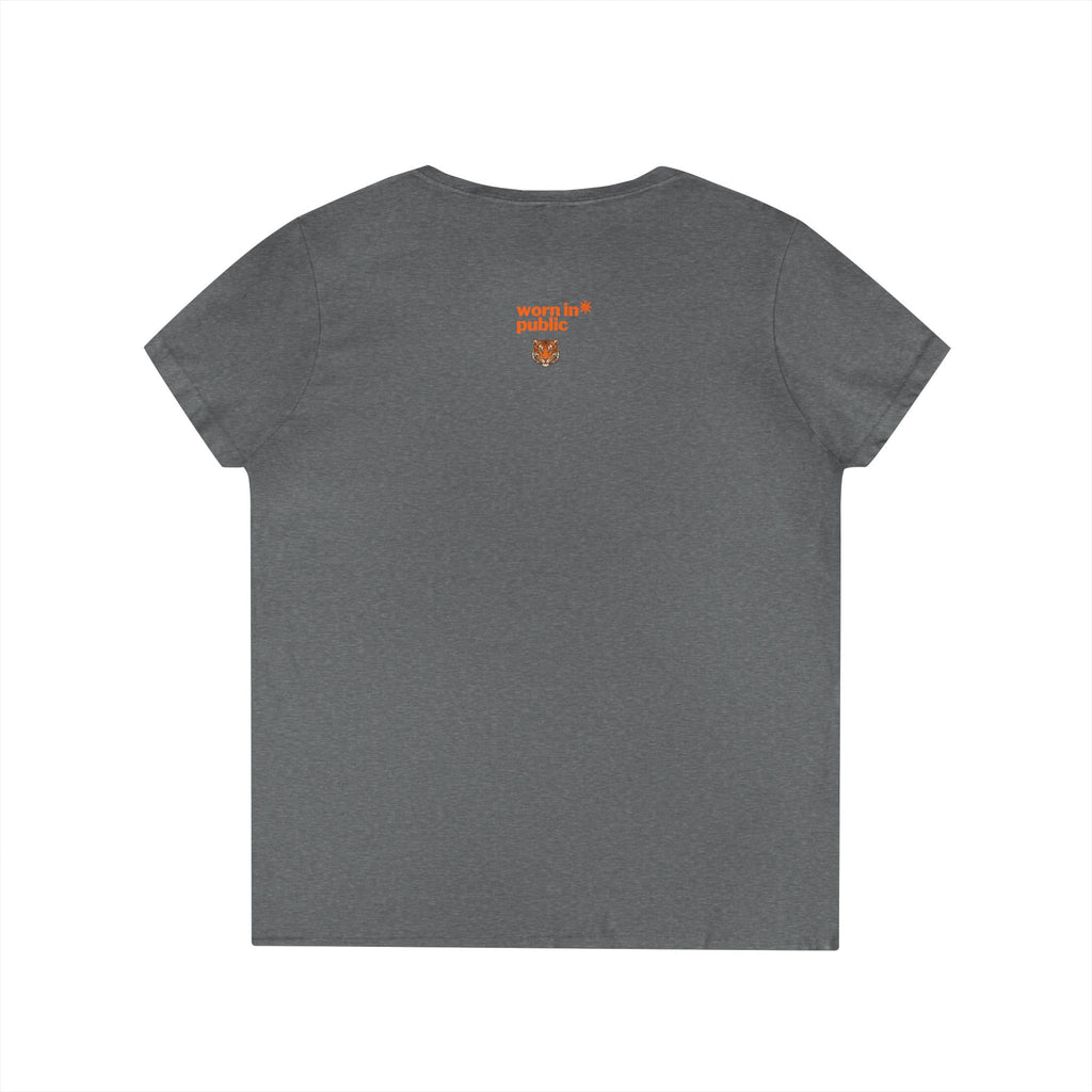 Kitten or Tiger? V-Neck T-Shirt | Cute Cat Illustration Pastel Graphic Tee