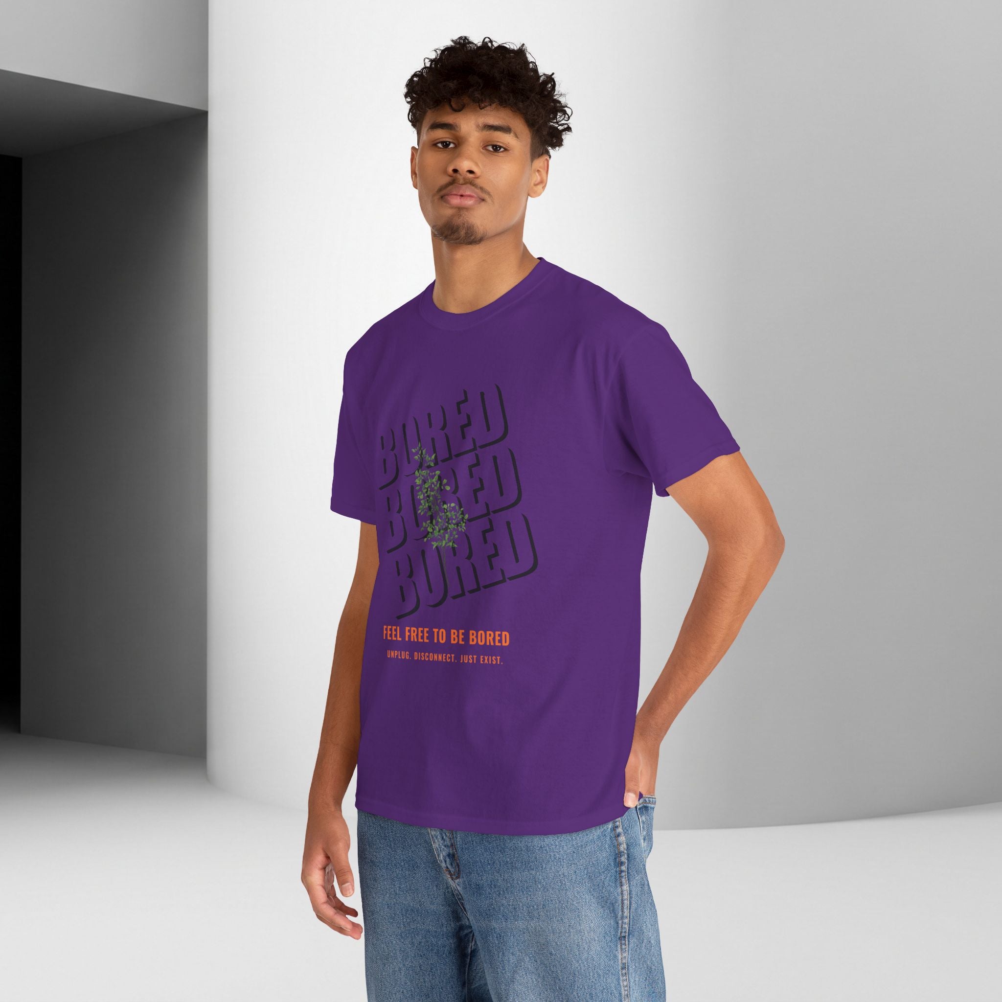 Unisex Botanical Tee — "Feel Free to Be Bored" Graphic T-Shirt
