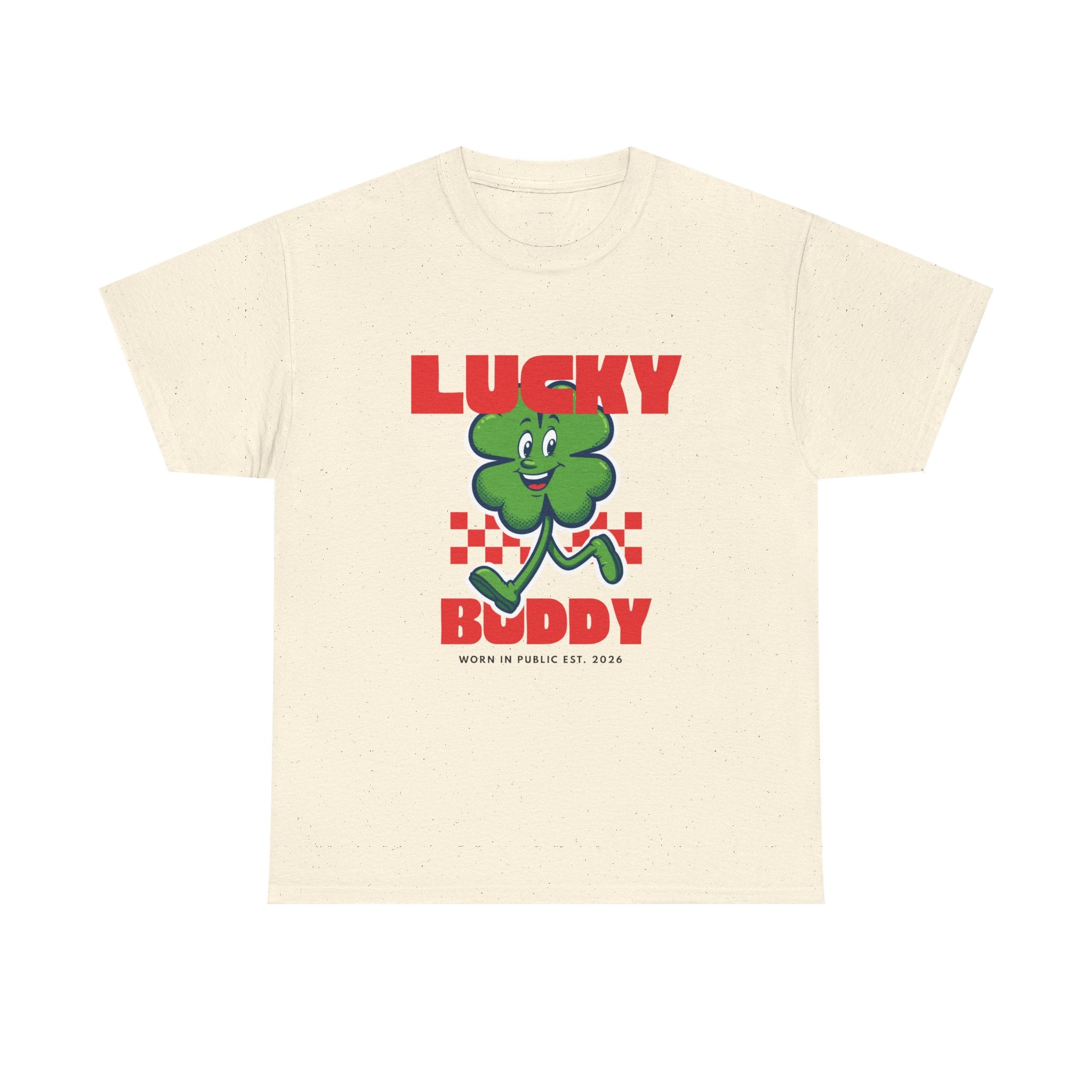 Lucky Buddy Clover T-Shirt | Retro Checker St. Patrick's Day Graphic Tee