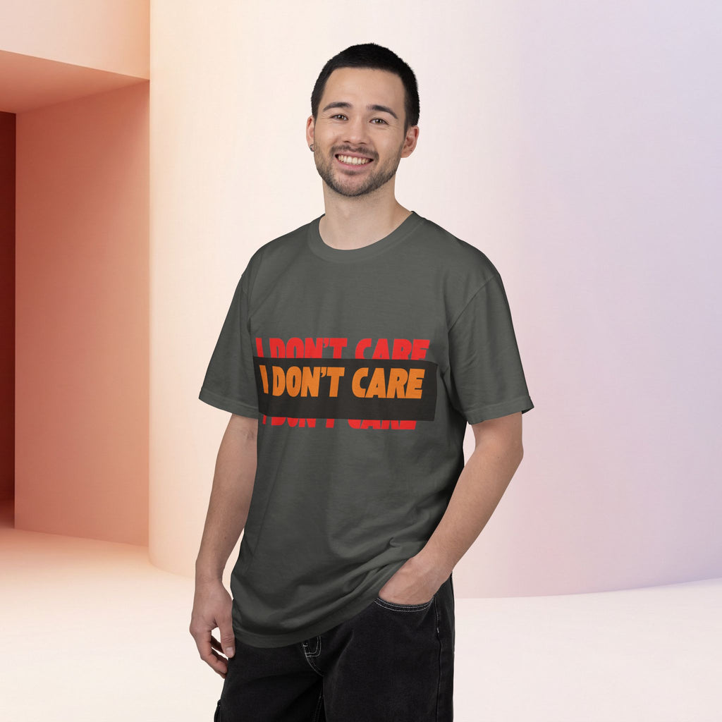 I Don't Care Graphic T-Shirt | Bold Statement Tee with 'I DON'T CARE' Print