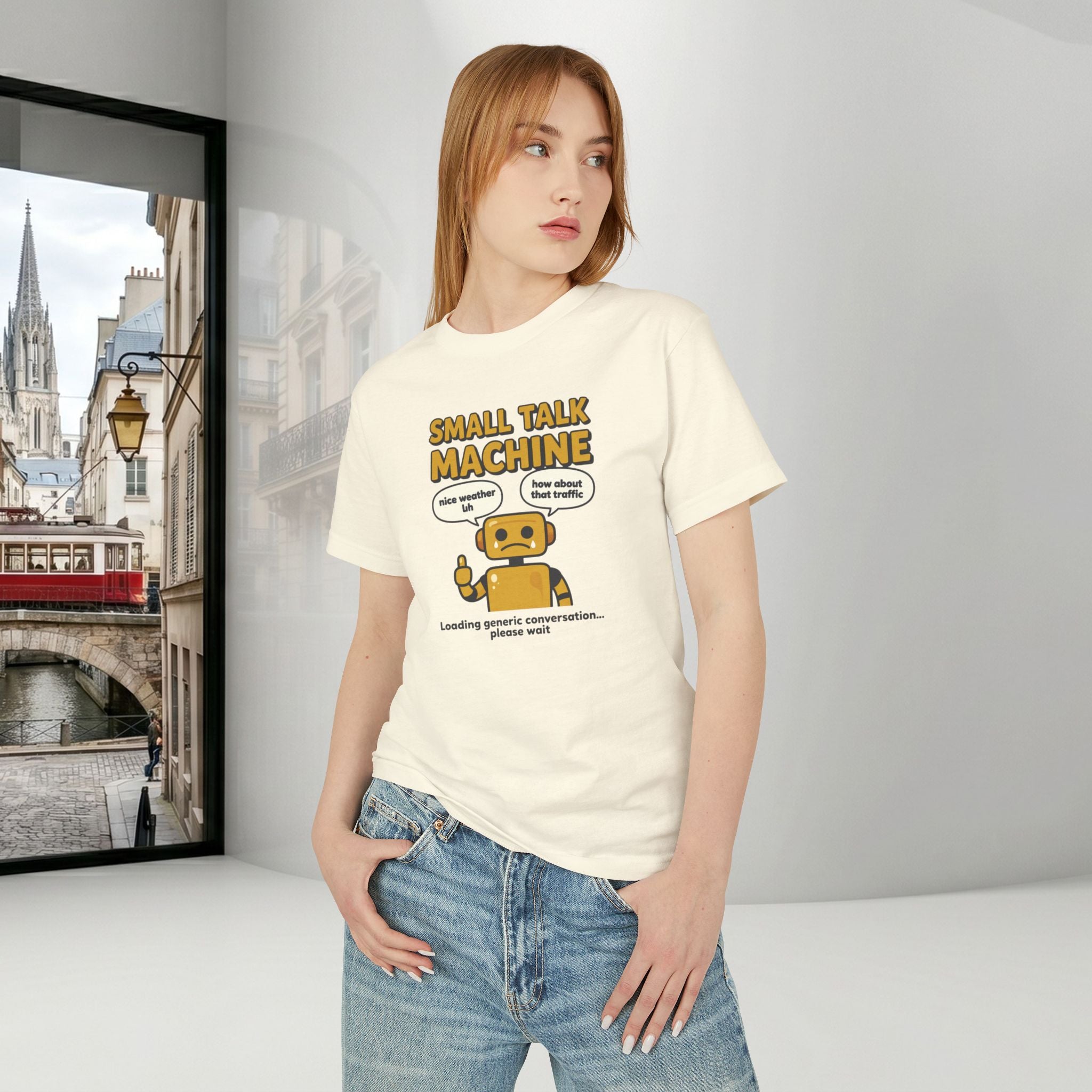 Small Talk Machine Unisex T-Shirt | Funny Introvert Gift Graphic Tee