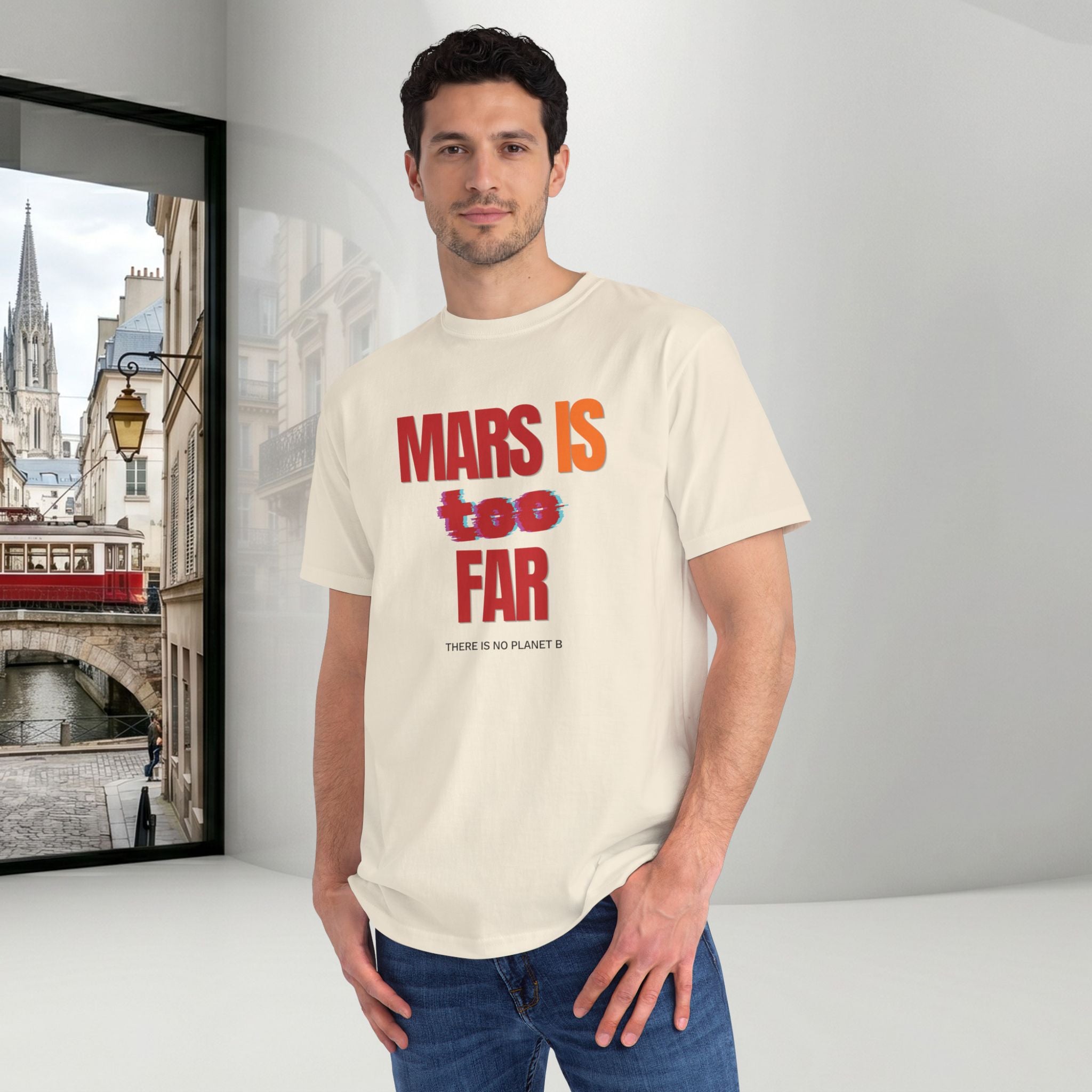Mars Is Too Far ORGANIC T-Shirt — Retro Space Graphic Tee