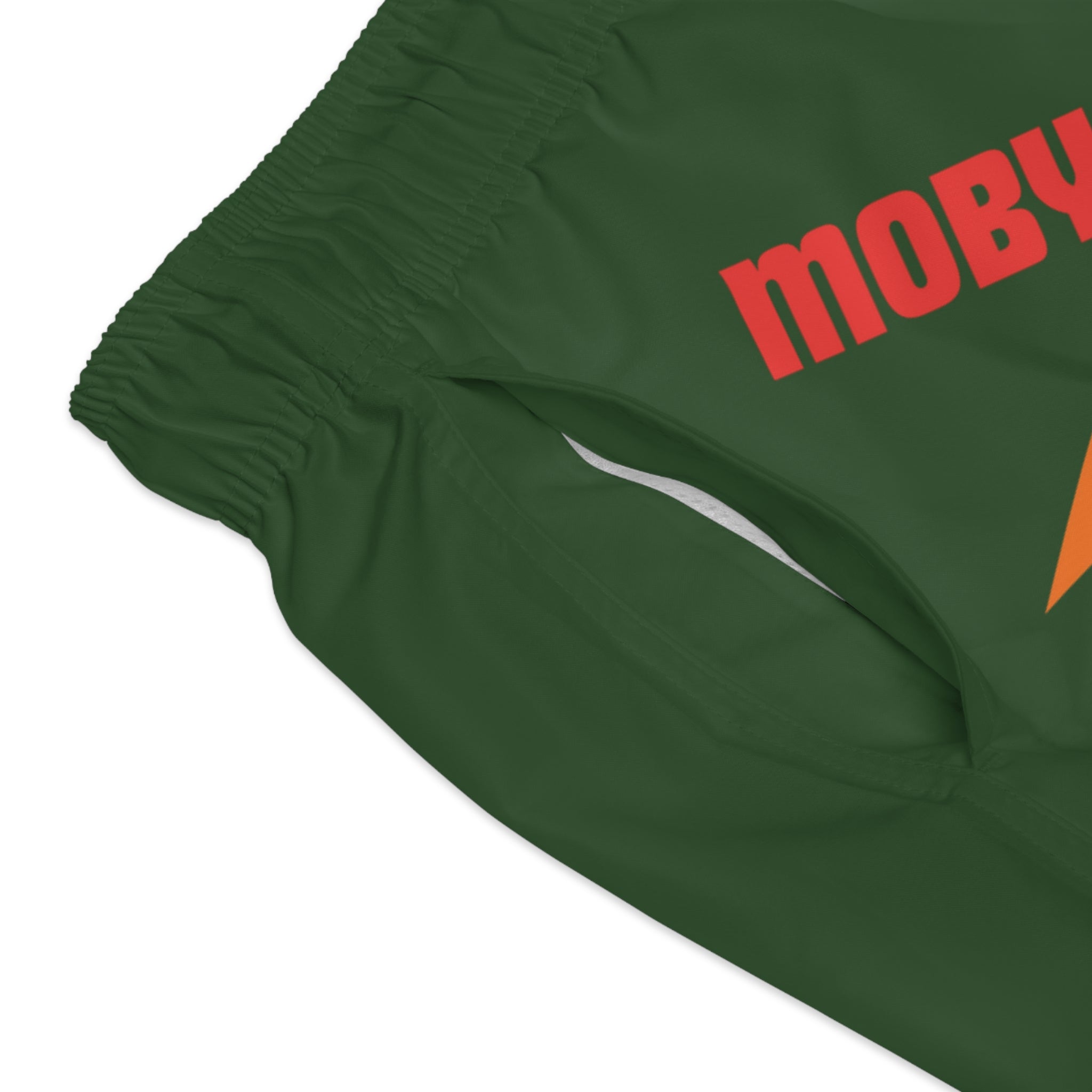 Moby Dick Arrow Swim Trunks | Green Graphic Beach Shorts