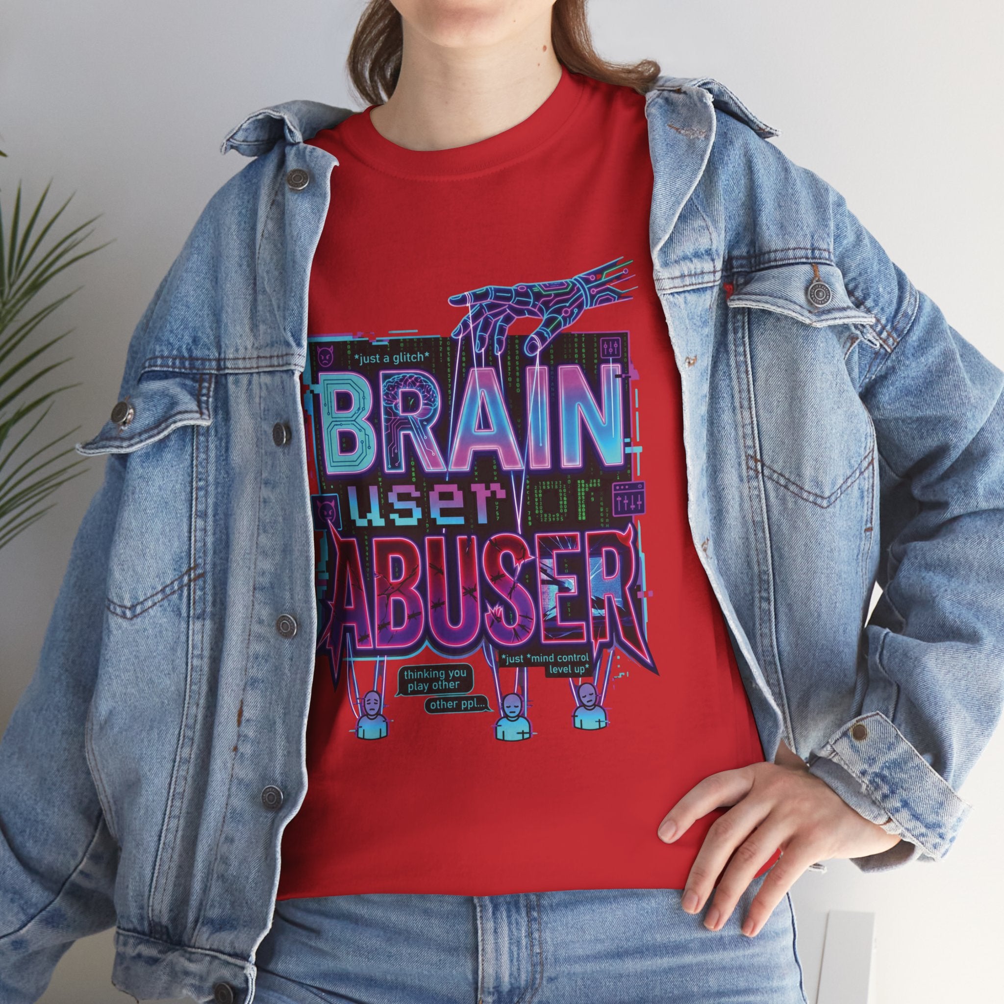 Brain User or Abuser GEN Z Unisex Tee — Retro Cyberpunk "Use Your Brain" Graphic T-Shirt