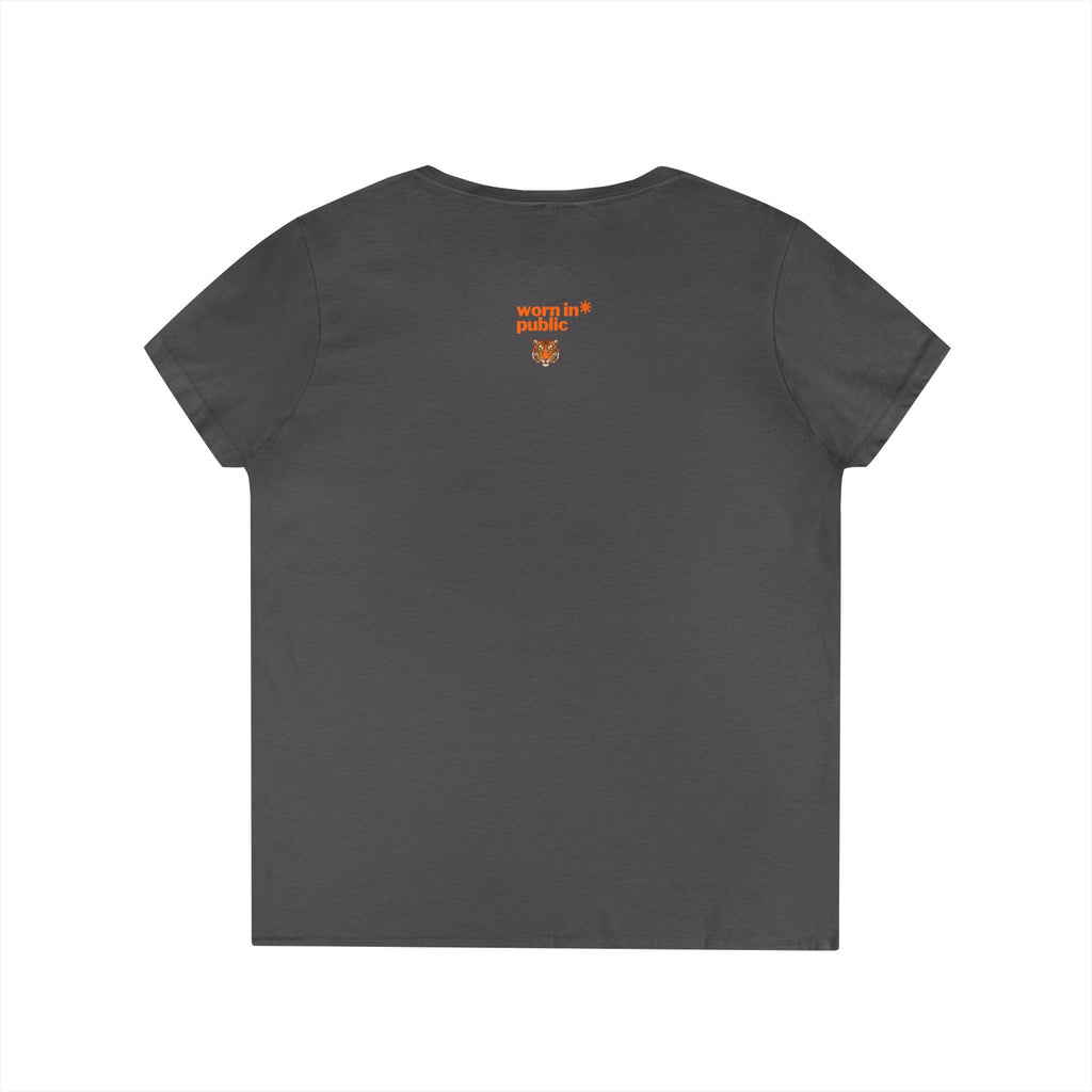 Kitten or Tiger? V-Neck T-Shirt | Cute Cat Illustration Pastel Graphic Tee