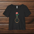 Bloom Anyway ORGANIC Women's Rib Baby Tee | Floral Botanical Graphic Top