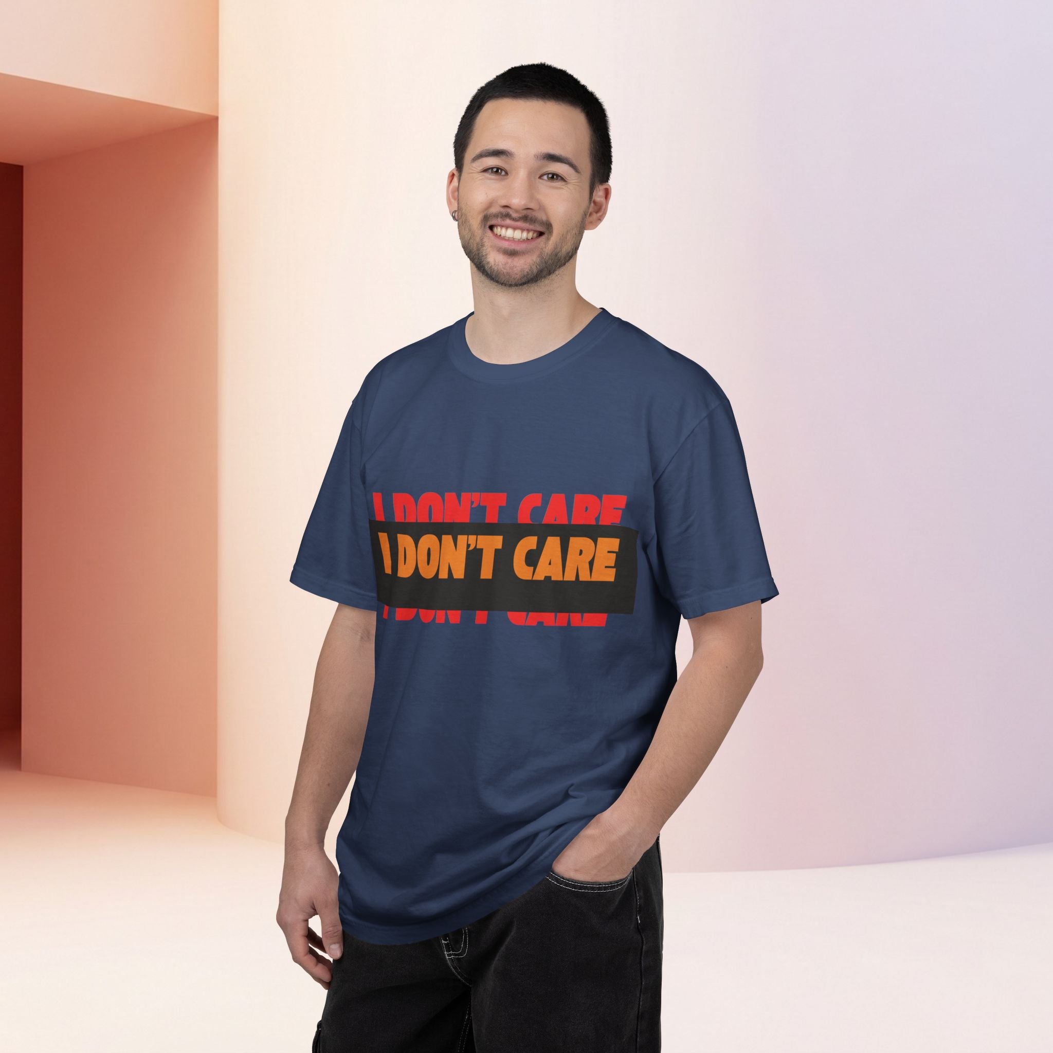 I Don't Care Graphic T-Shirt | Bold Statement Tee with 'I DON'T CARE' Print