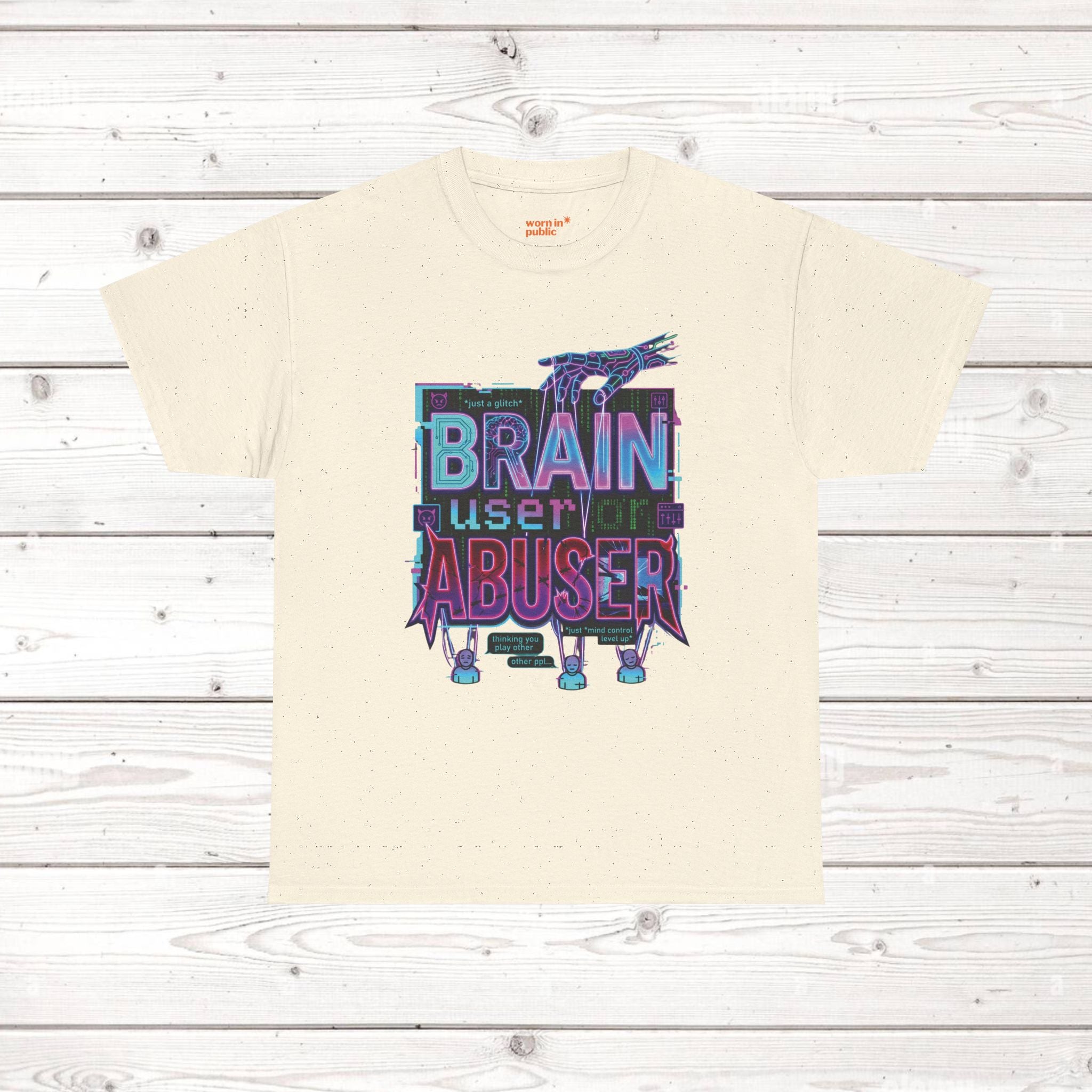 Brain User or Abuser GEN Z Unisex Tee — Retro Cyberpunk "Use Your Brain" Graphic T-Shirt