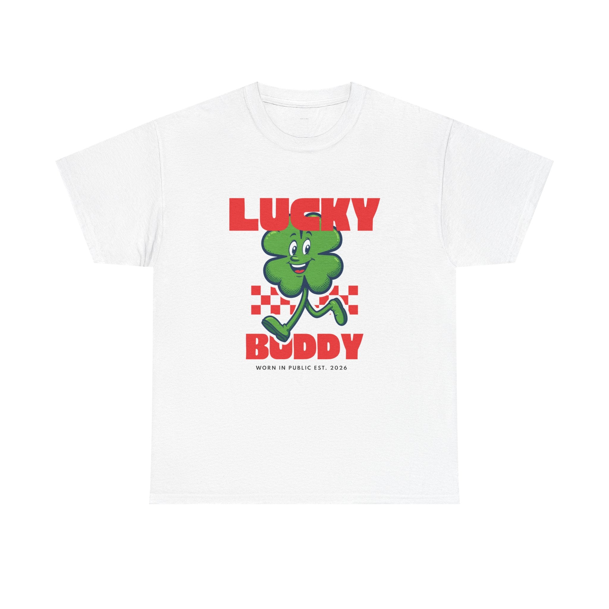 Lucky Buddy Clover T-Shirt | Retro Checker St. Patrick's Day Graphic Tee