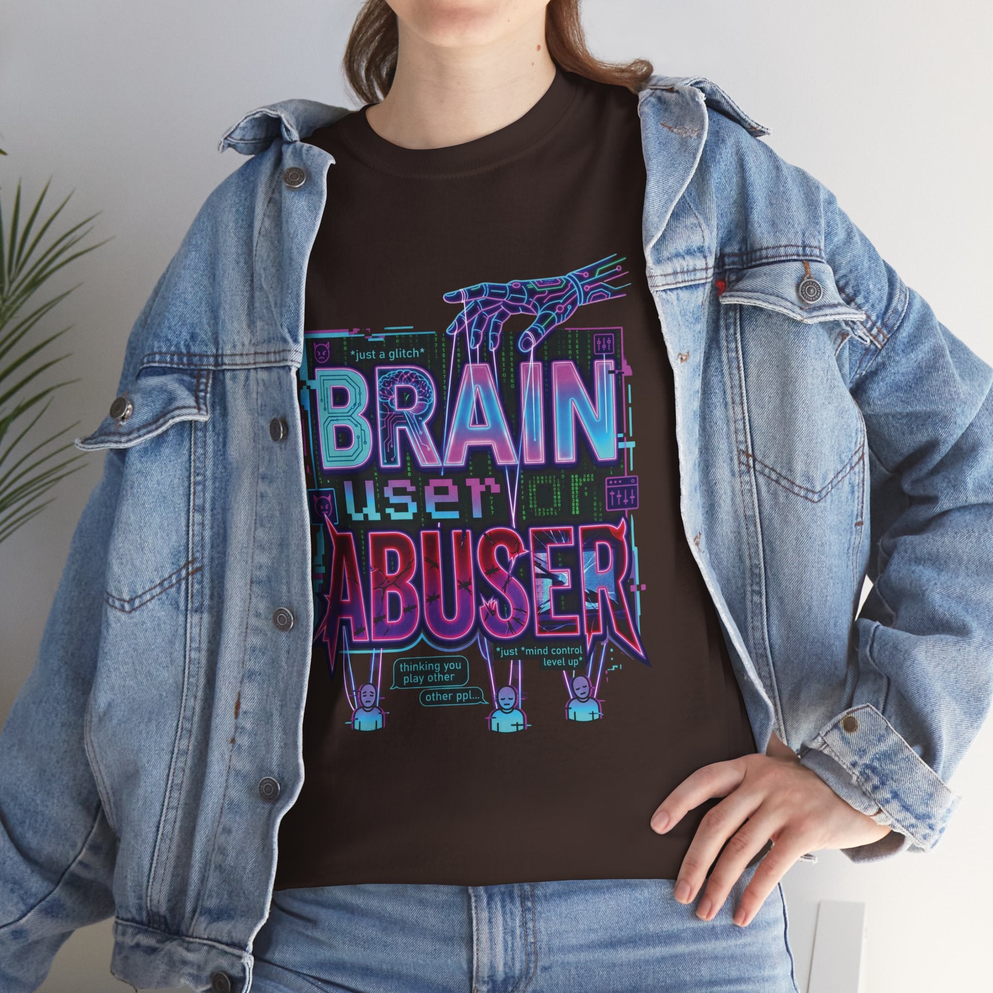 Brain User or Abuser GEN Z Unisex Tee — Retro Cyberpunk "Use Your Brain" Graphic T-Shirt
