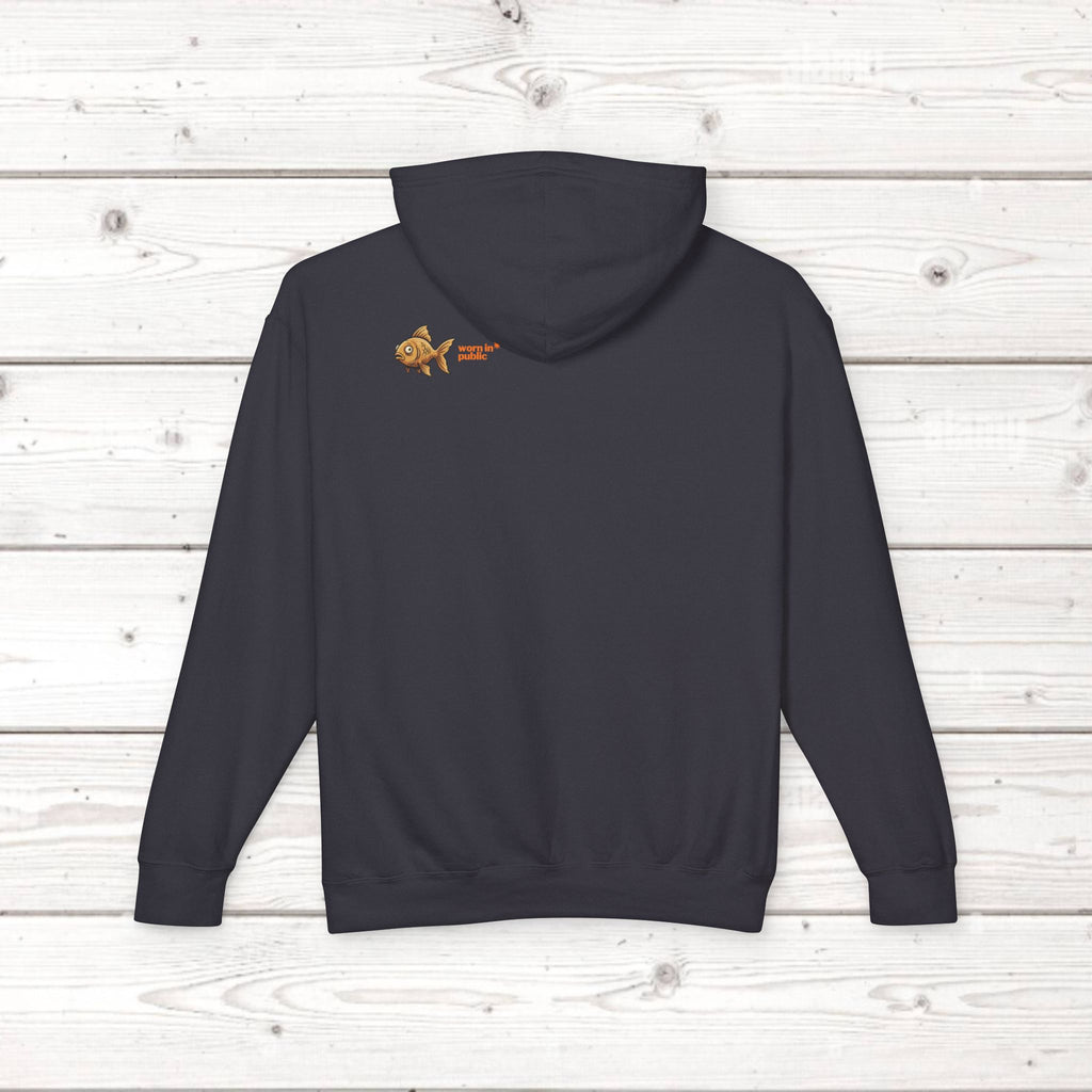 Fish Brain Substitution Plan Hoodie — Vintage Unisex Surreal Graphic Pullover