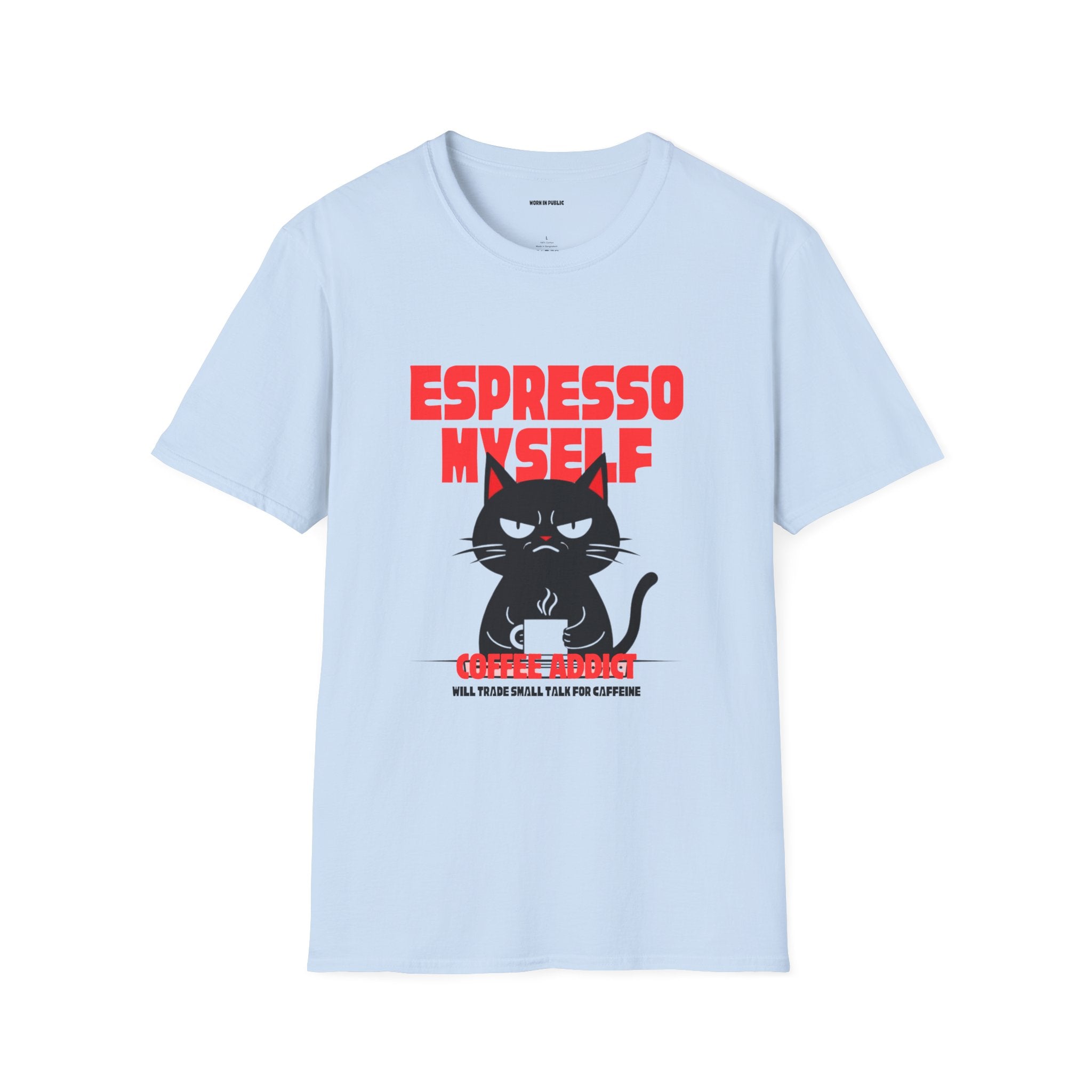 Espresso Myself Cat T-Shirt | Funny Coffee Addict Graphic Tee