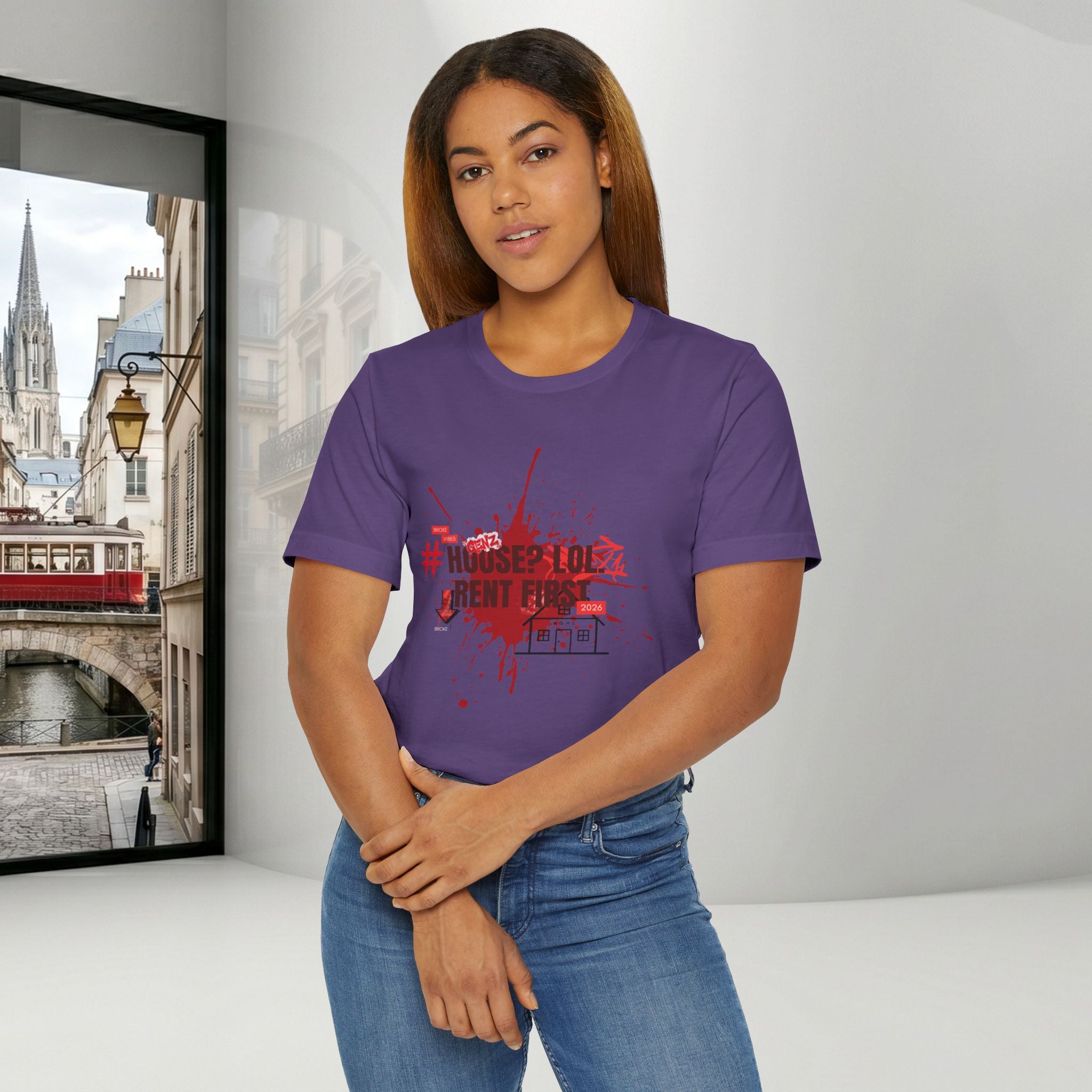 No House Only Rent Sarcastic GenZ T-Shirt | Funny Millennial Humor Tee