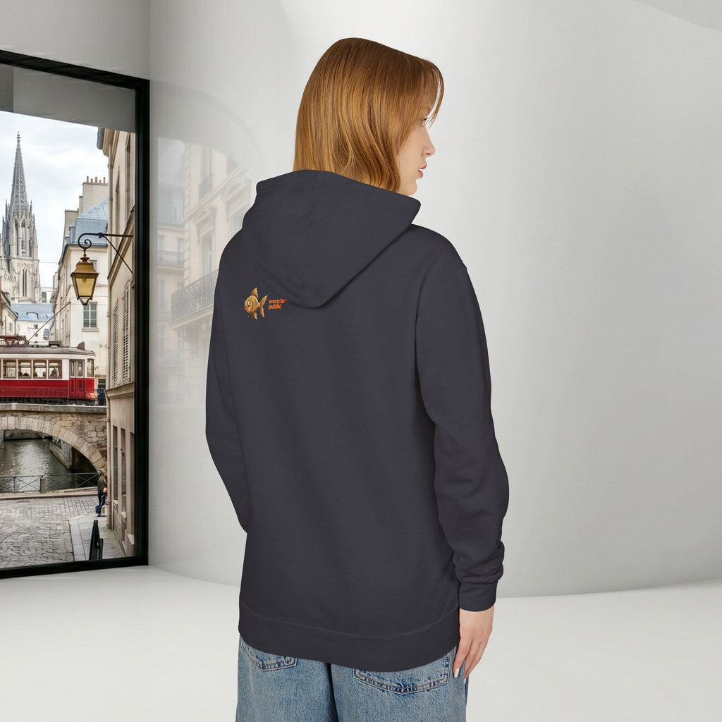 Fish Brain Substitution Plan Hoodie — Vintage Unisex Surreal Graphic Pullover